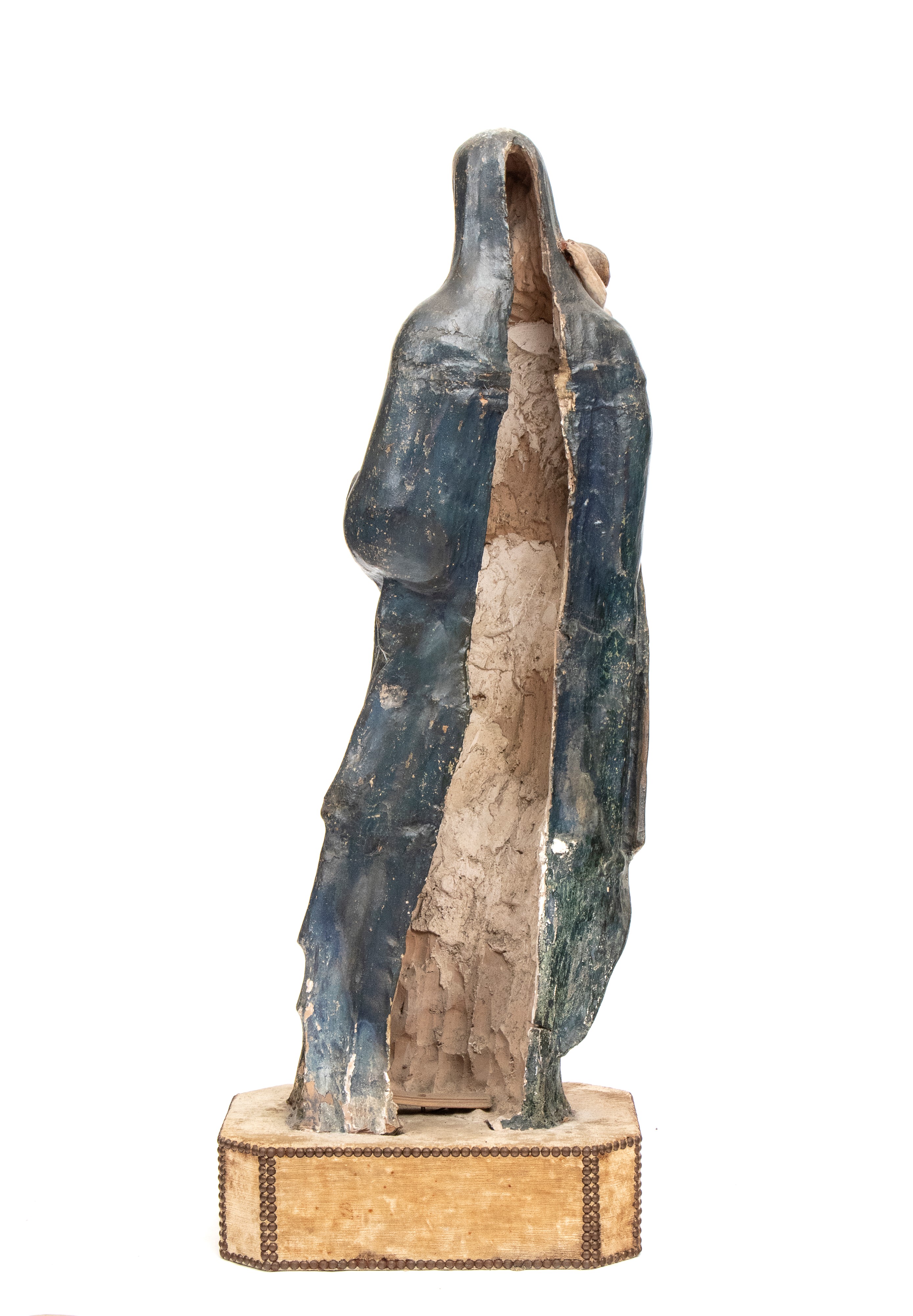 Scultura policroma in terracotta raffigurante la Vergine con Bambino, XIX secolo