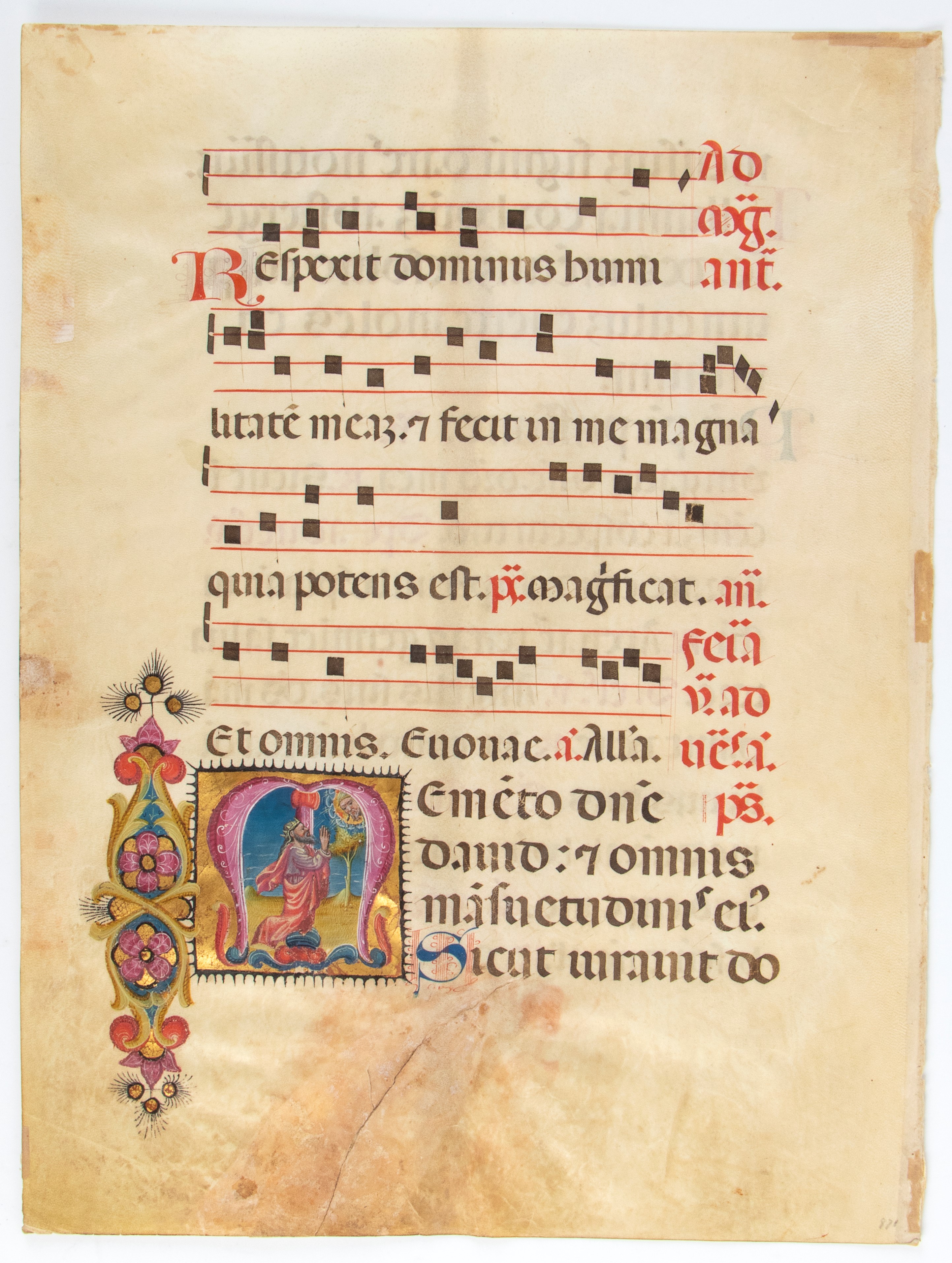 Due fogli di antifonario