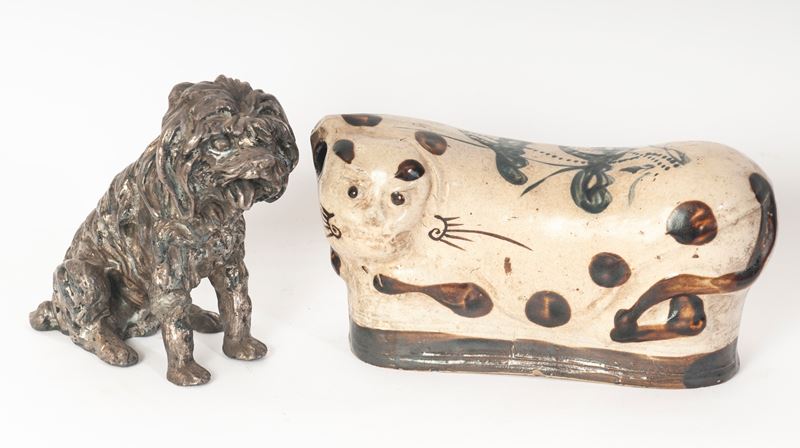 Lotto di due sculture animalier: