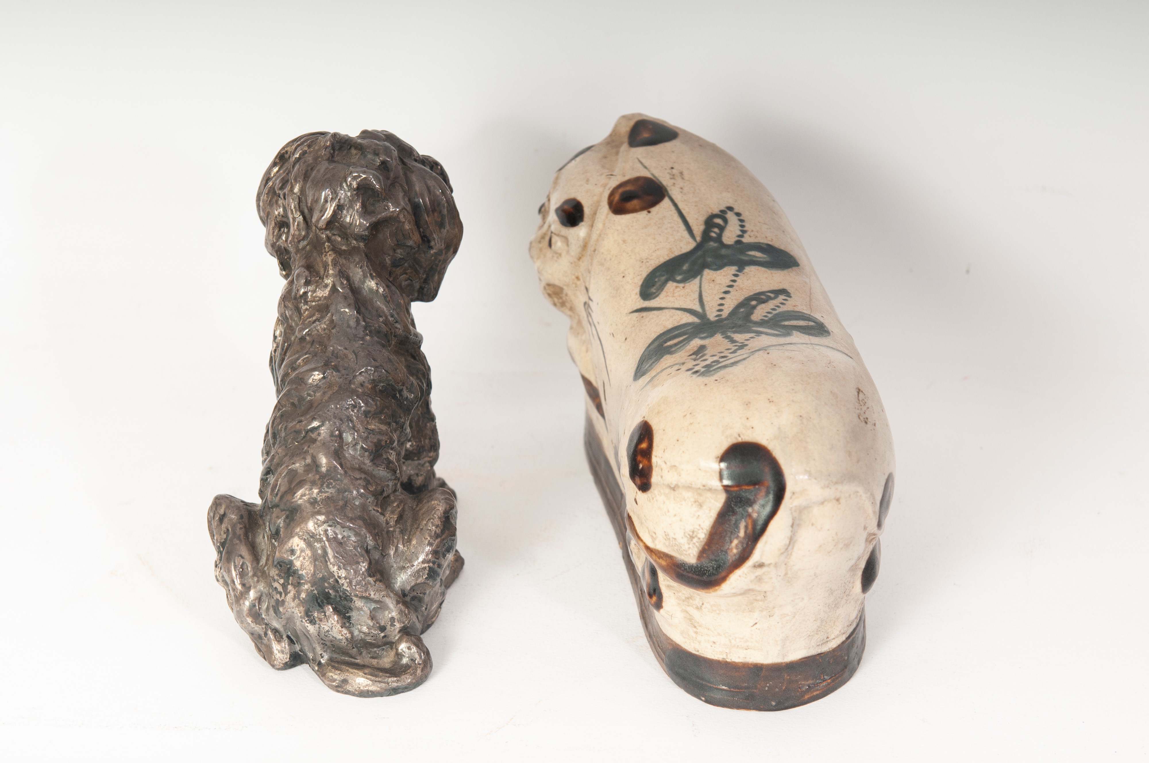 Lotto di due sculture animalier: