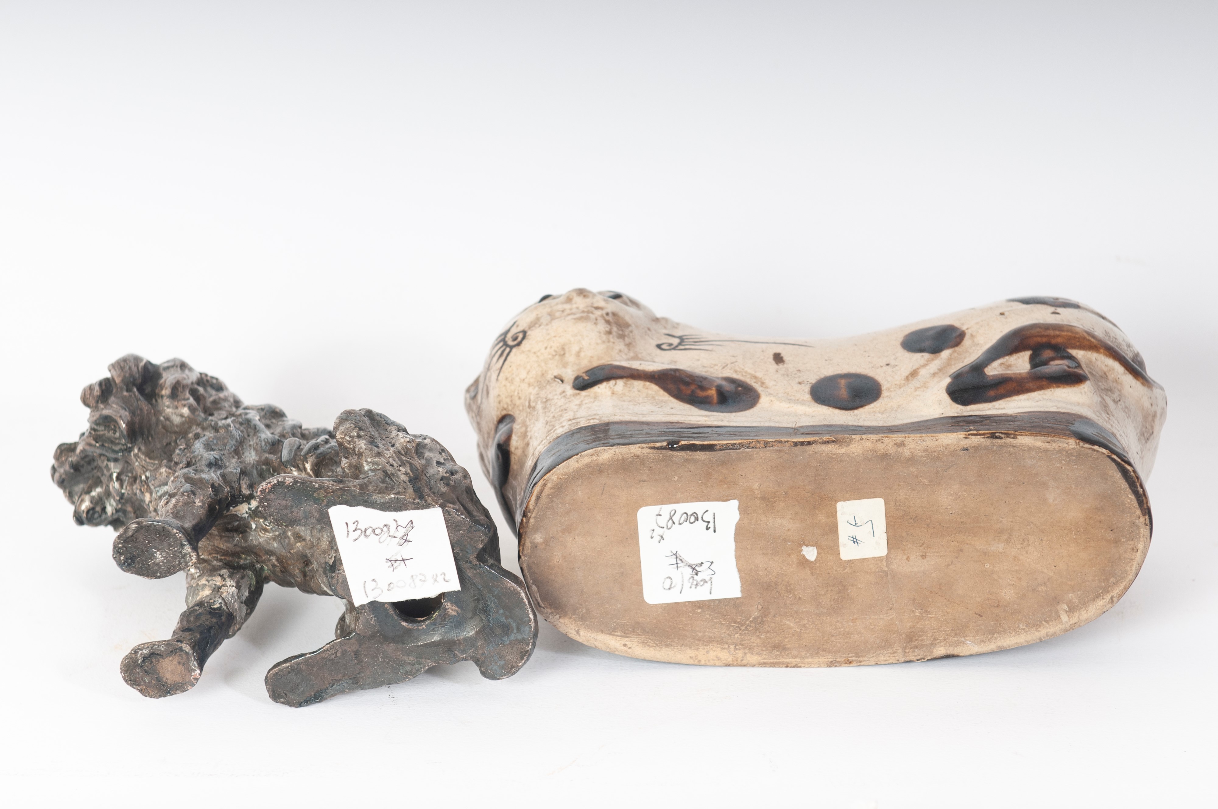 Lotto di due sculture animalier: