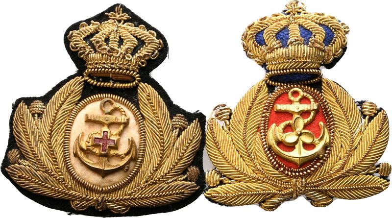 Regia Marina, lotto di due fregi da ufficiale