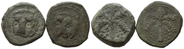 MESSINA. REGNO DI SICILIA. Guglielmo II (1166-1189). Trifollaro (1180-1185). Lotto di 2 esemplari. Mir 36, Spahr 117; Cu;