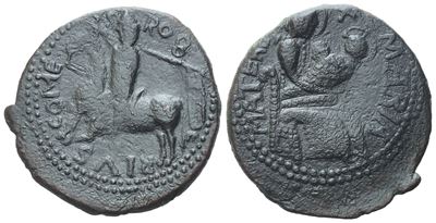 Mileto. Ruggero II (1085-1101), Follaro. Mir 497; Cu; 11,22 Gr; Raro.
