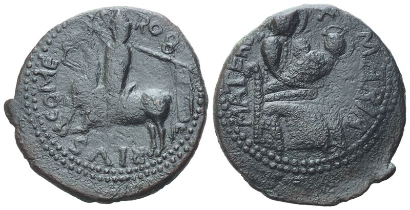 Mileto. Ruggero II (1085-1101), Follaro. Mir 497; Cu; 11,22 Gr; Raro.