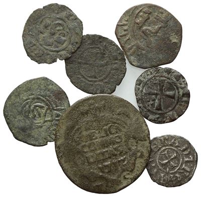 Messina. Regno di Sicilia. Interessante Lotto Composto da 6 Monete Normanne, Sveve e 1 Grano 1717...