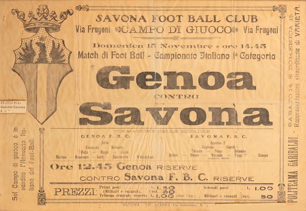 Calcio GENOA - SAVONA 1914
