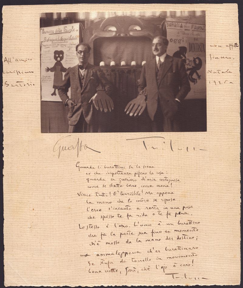 Trilussa , Guasta - Foto e Componimento Autografi
