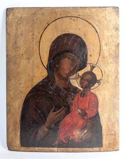 Autore ignoto, Madonna con Bambino, dipinto ad olio su tavola a fondo oro