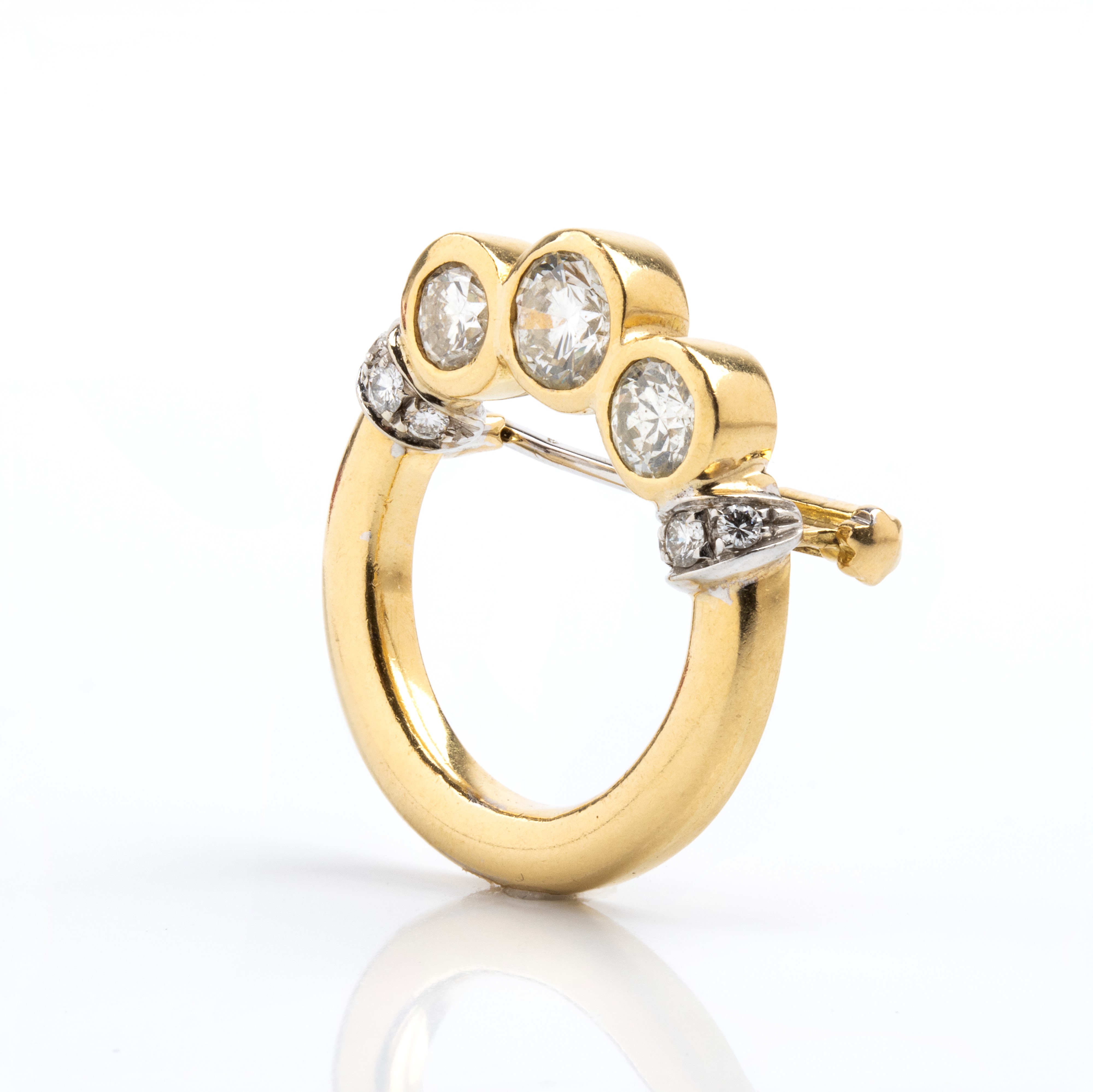 Spilla in oro 18k con diamanti, forma circolare