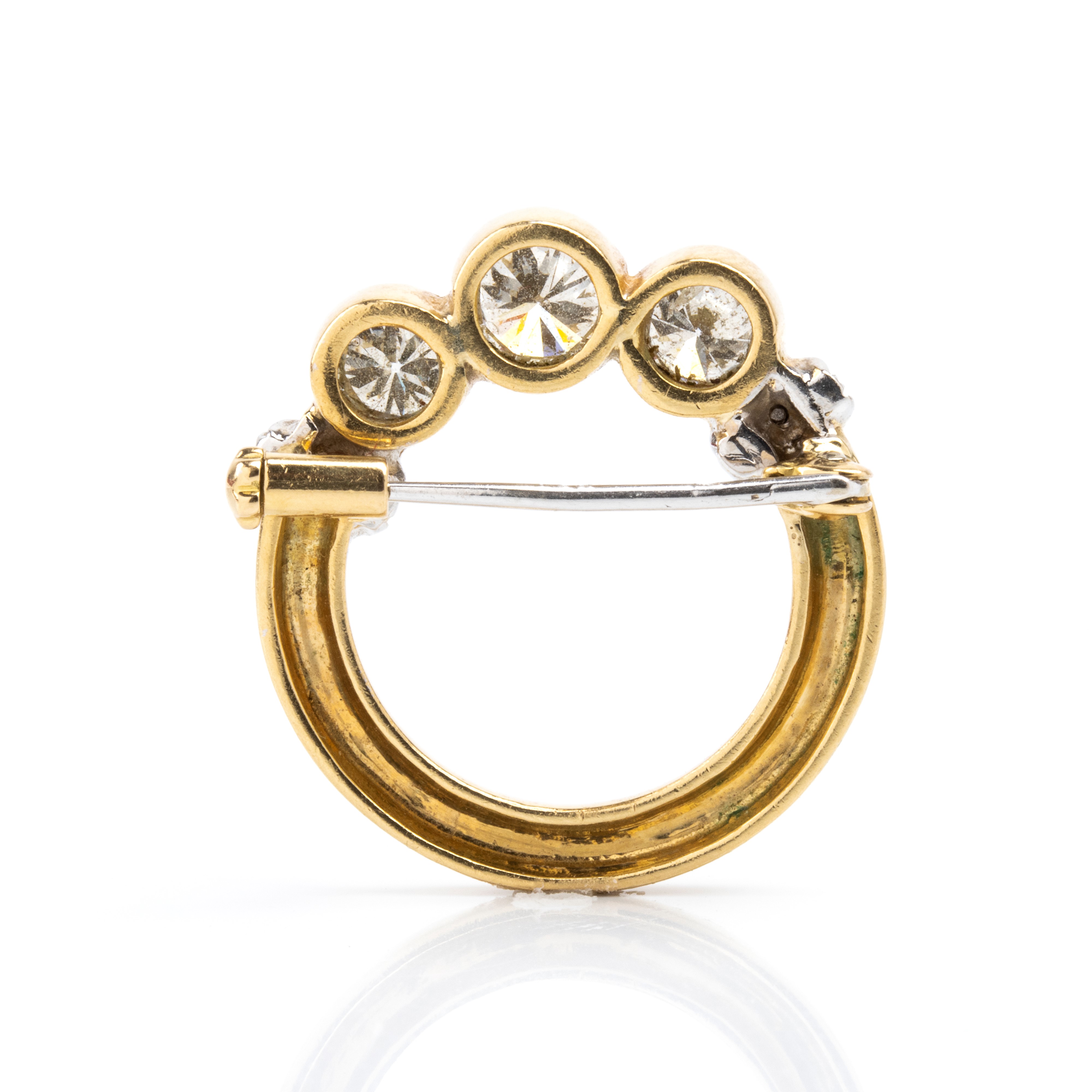 Spilla in oro 18k con diamanti, forma circolare