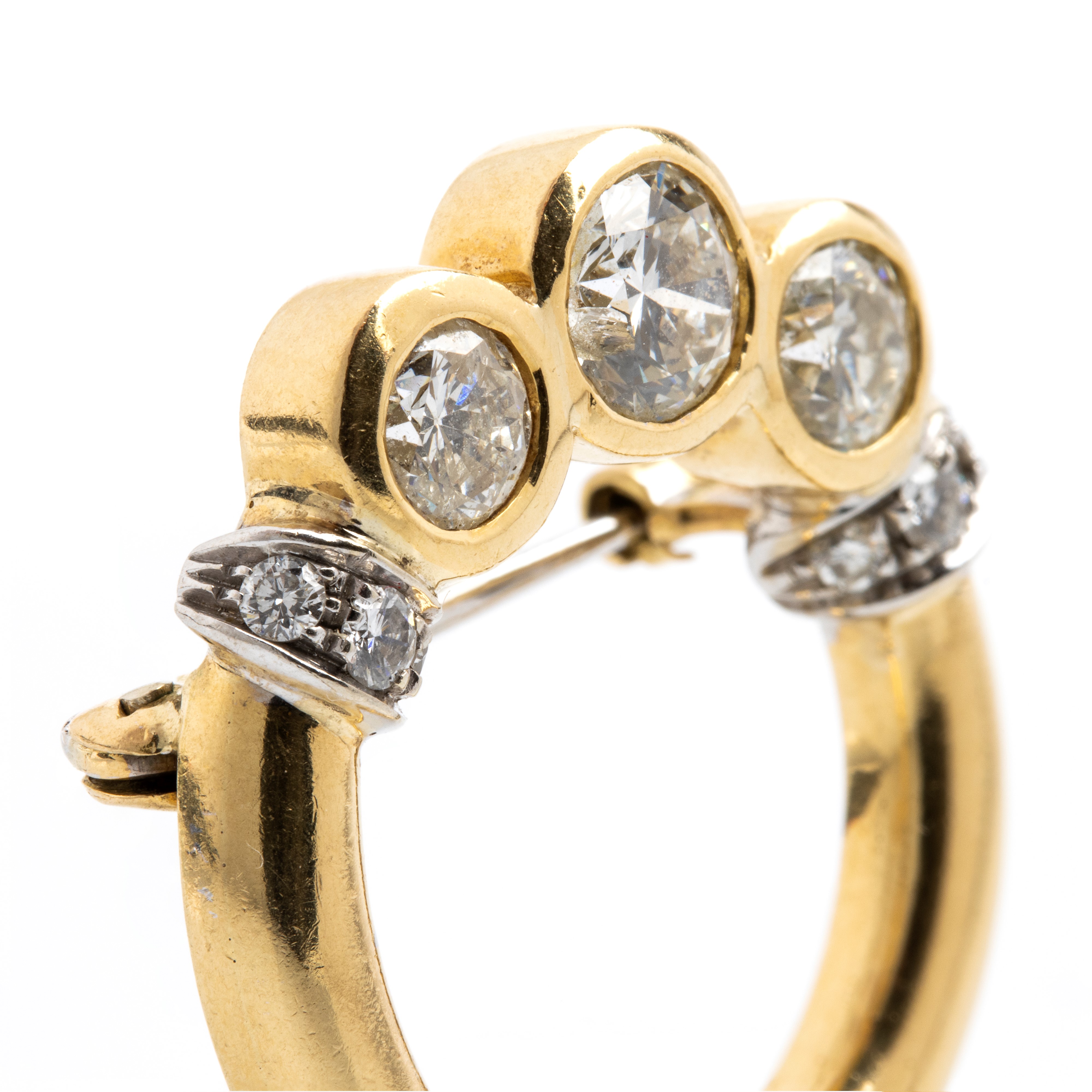 Spilla in oro 18k con diamanti, forma circolare