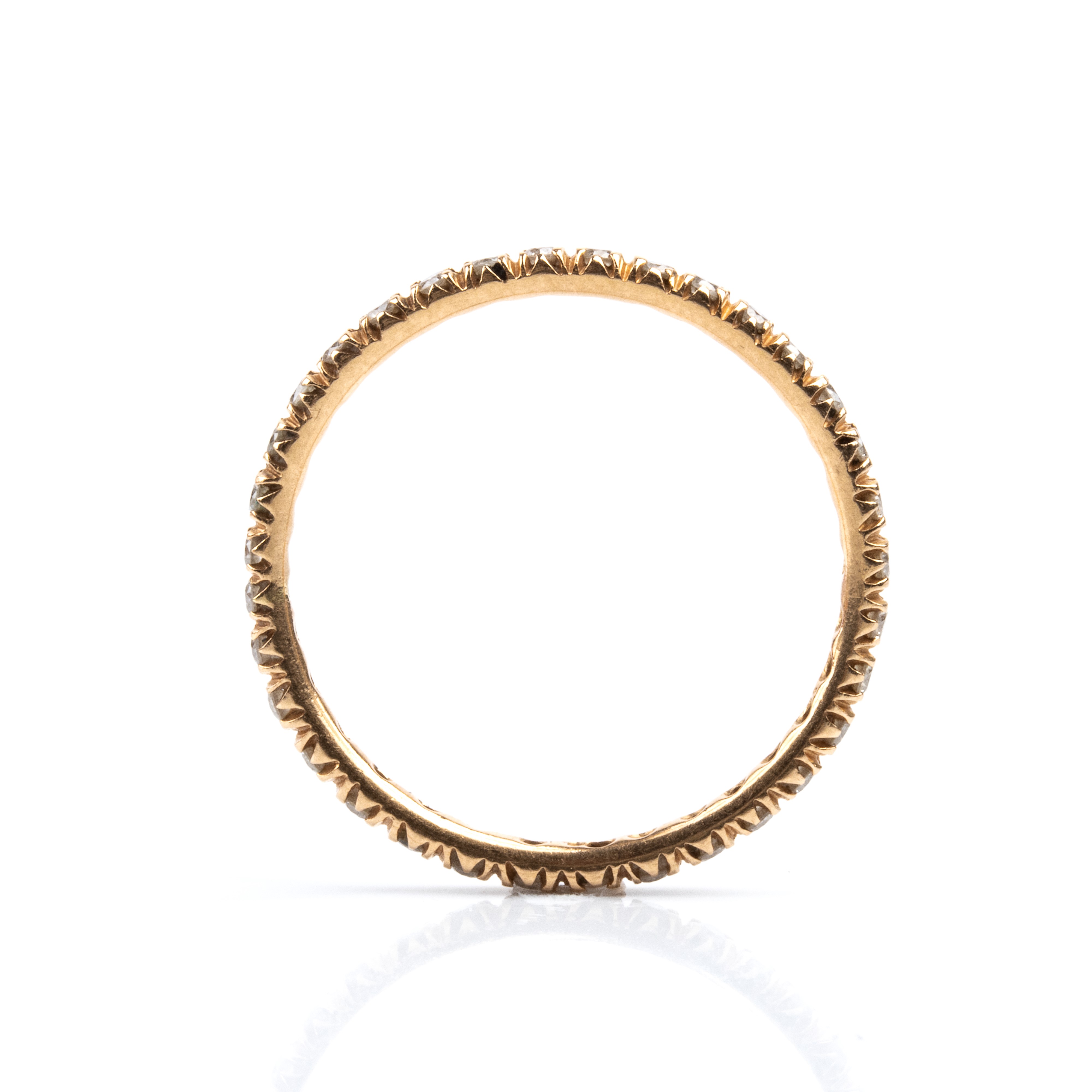 Oro rosa, anello Eternity con linea di diamanti