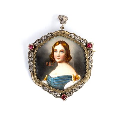 Spilla-pendente a ritratto, fine XIX secolo