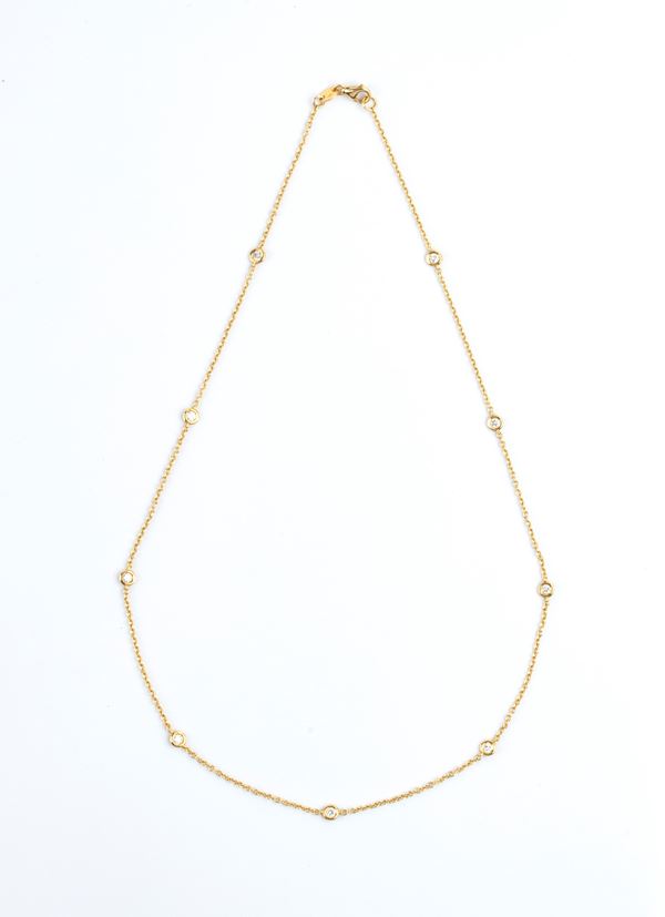 Gold diamond necklace