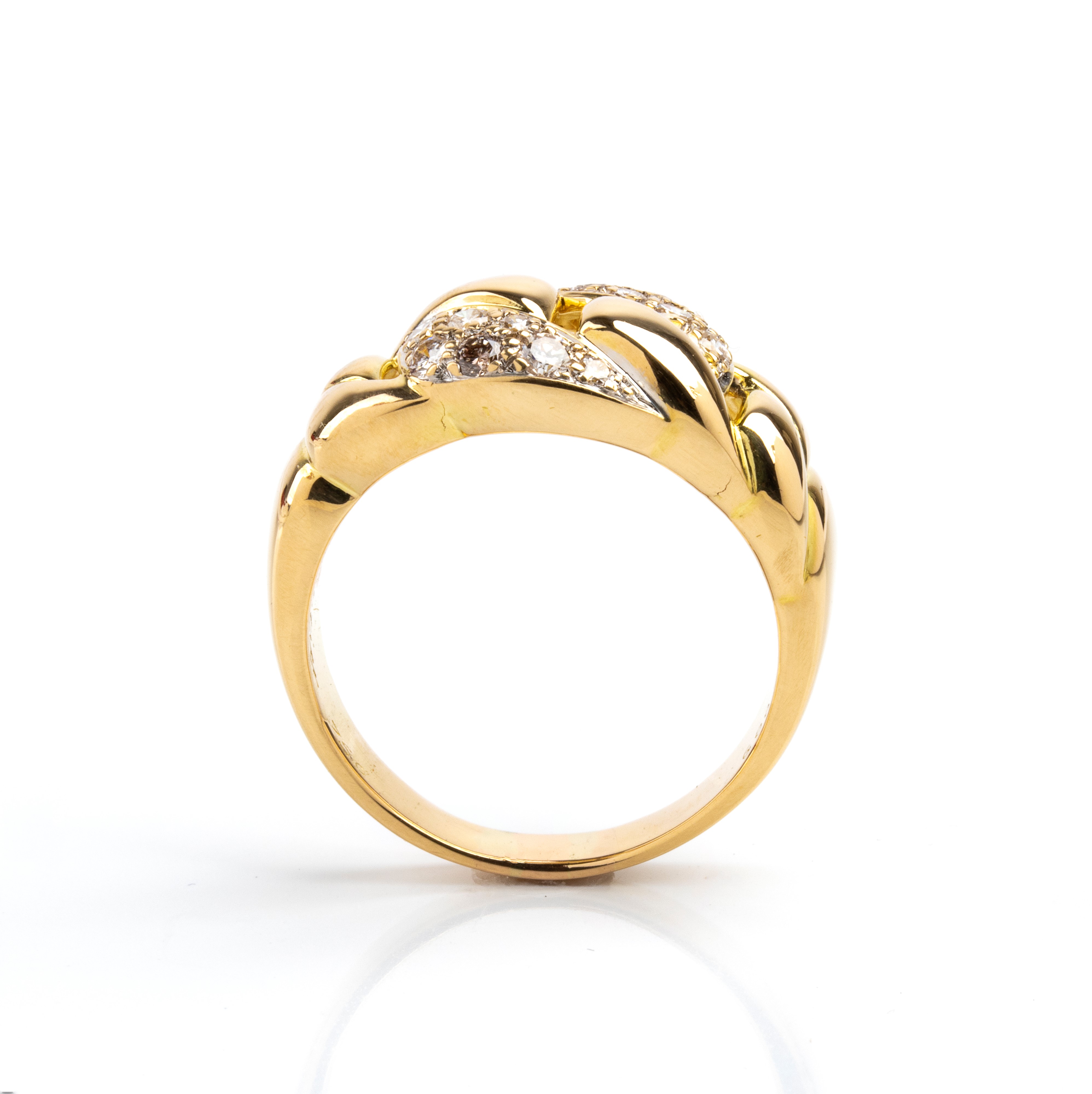 Cartier - Anello a fascia in oro giallo 18k e diamanti