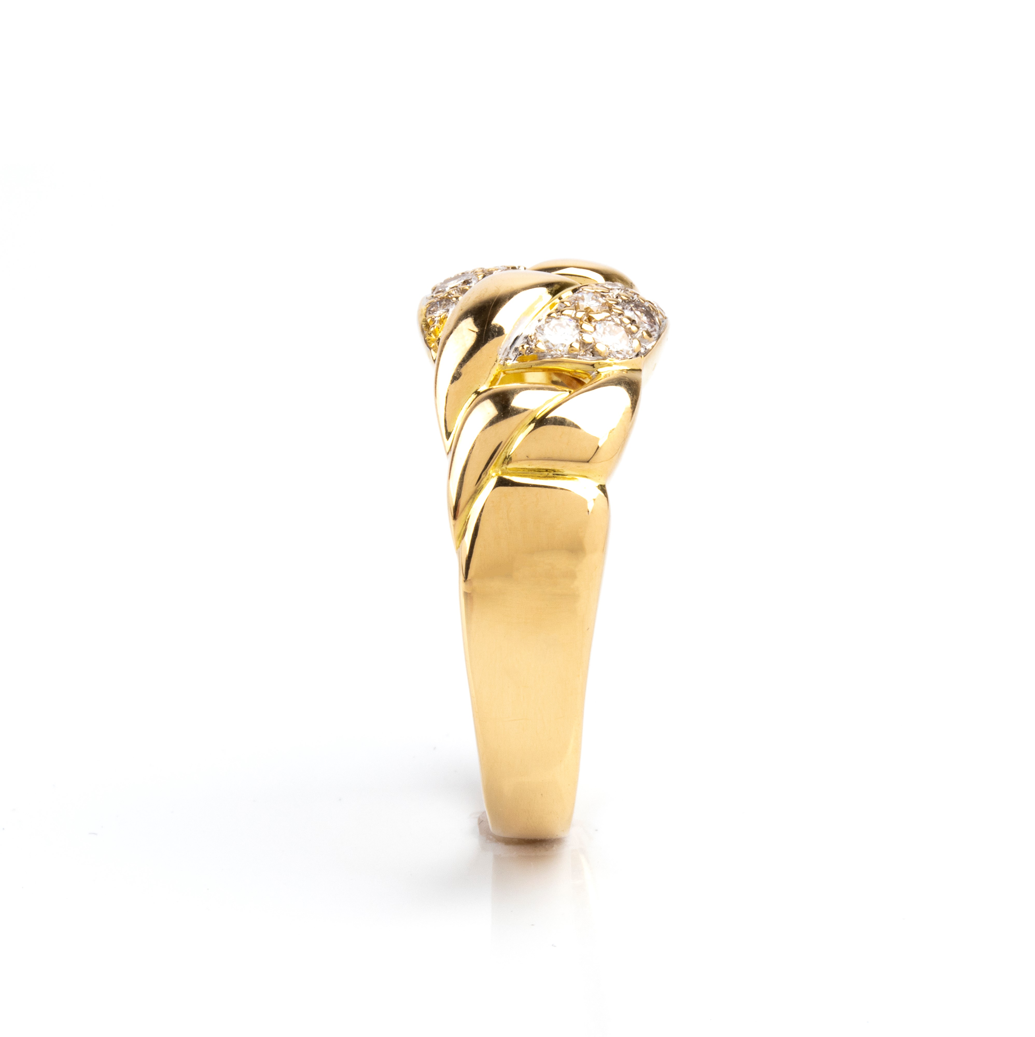 Cartier - Anello a fascia in oro giallo 18k e diamanti