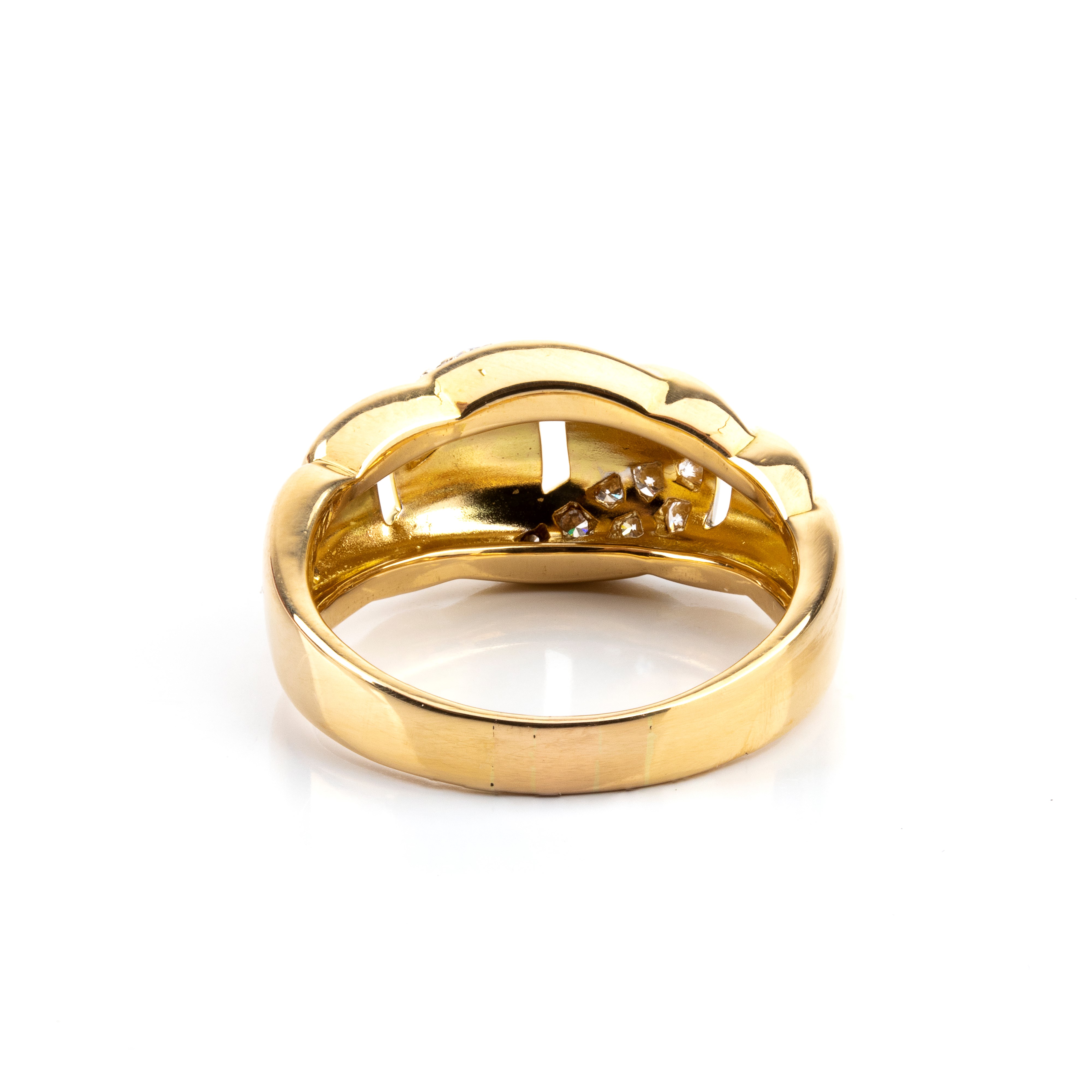 Cartier - Anello a fascia in oro giallo 18k e diamanti