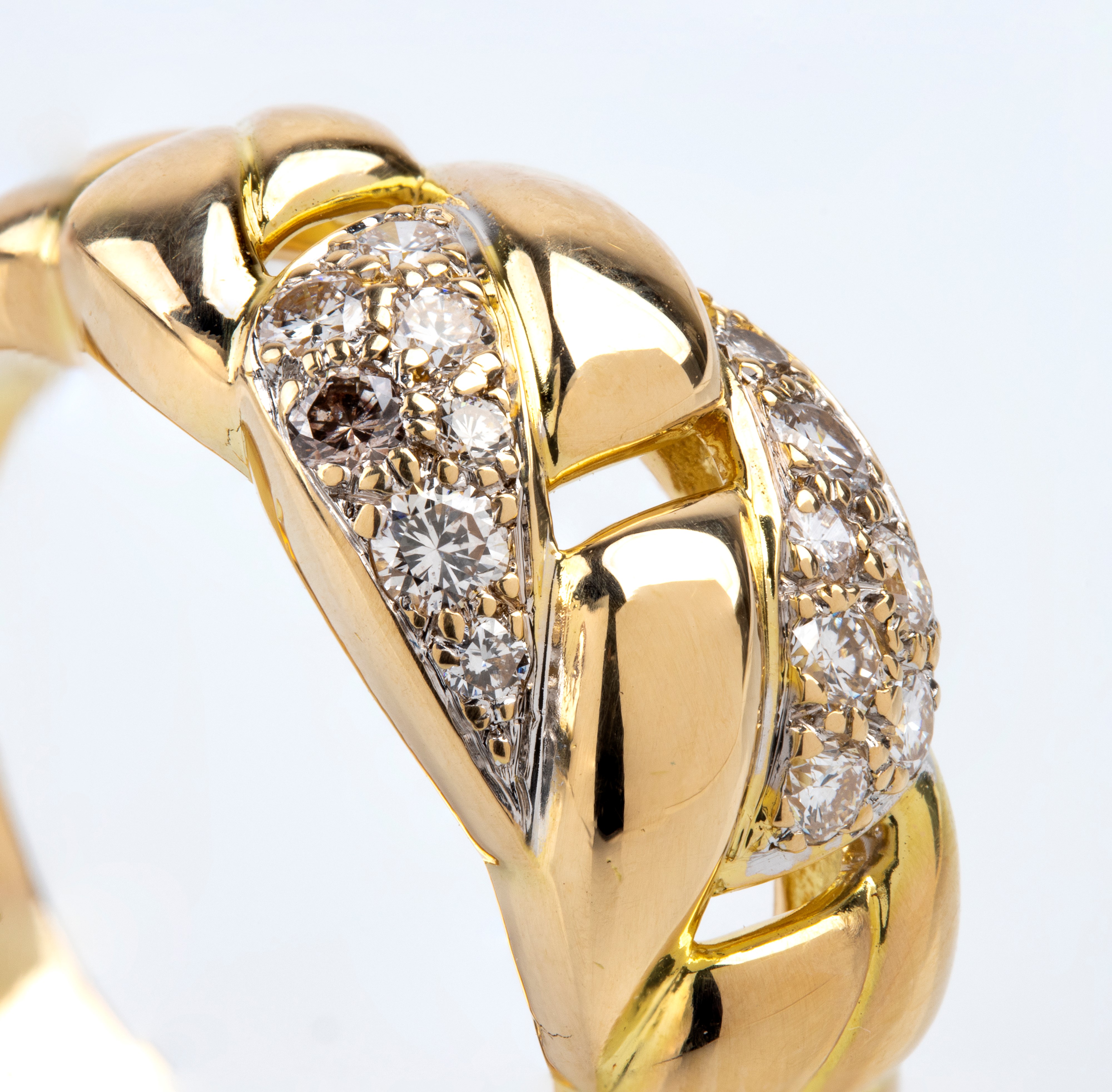 Cartier - Anello a fascia in oro giallo 18k e diamanti