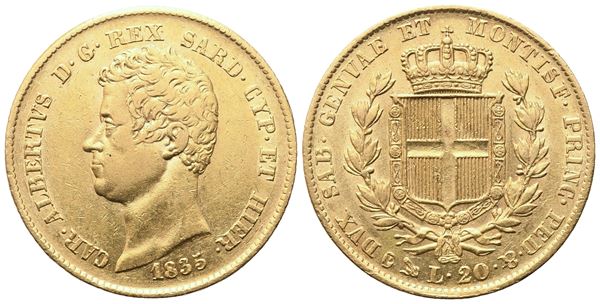 GENOVA. Regno di Sardegna. Carlo Alberto (1831-1849). 20 Lire 1835; Au (6,45 g; 20,7 mm)