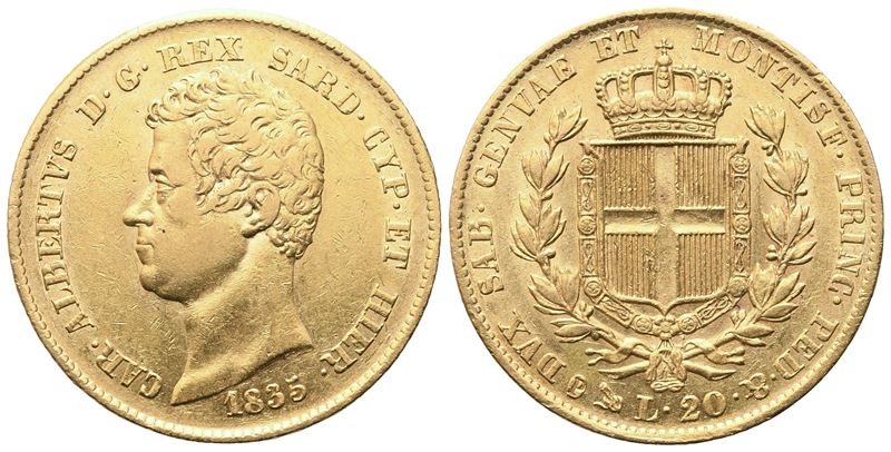 Carlo Alberto, 20 Lire 1835 (Genova), Regno di Sardegna