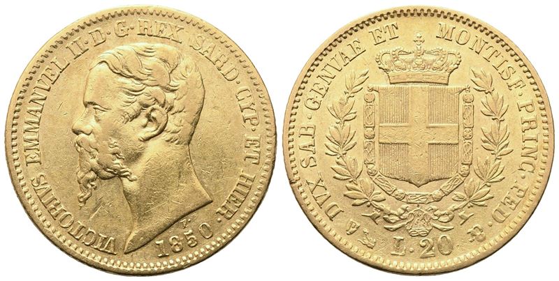 Vittorio Emanuele II, 20 Lire 1850 (Genova), Regno di Sardegna