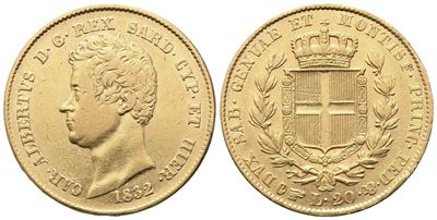 Carlo Alberto (Regno di Sardegna), 20 Lire 1832 (Torino)