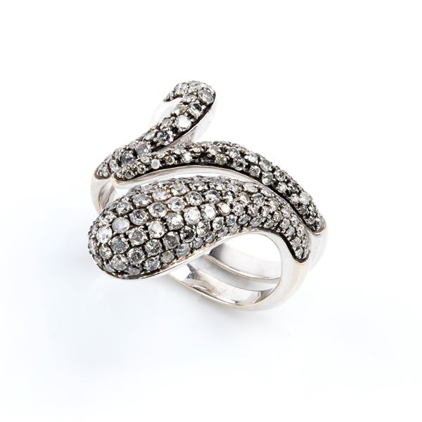 DADA ARRIGONI - Anello a serpente in oro e diamanti 