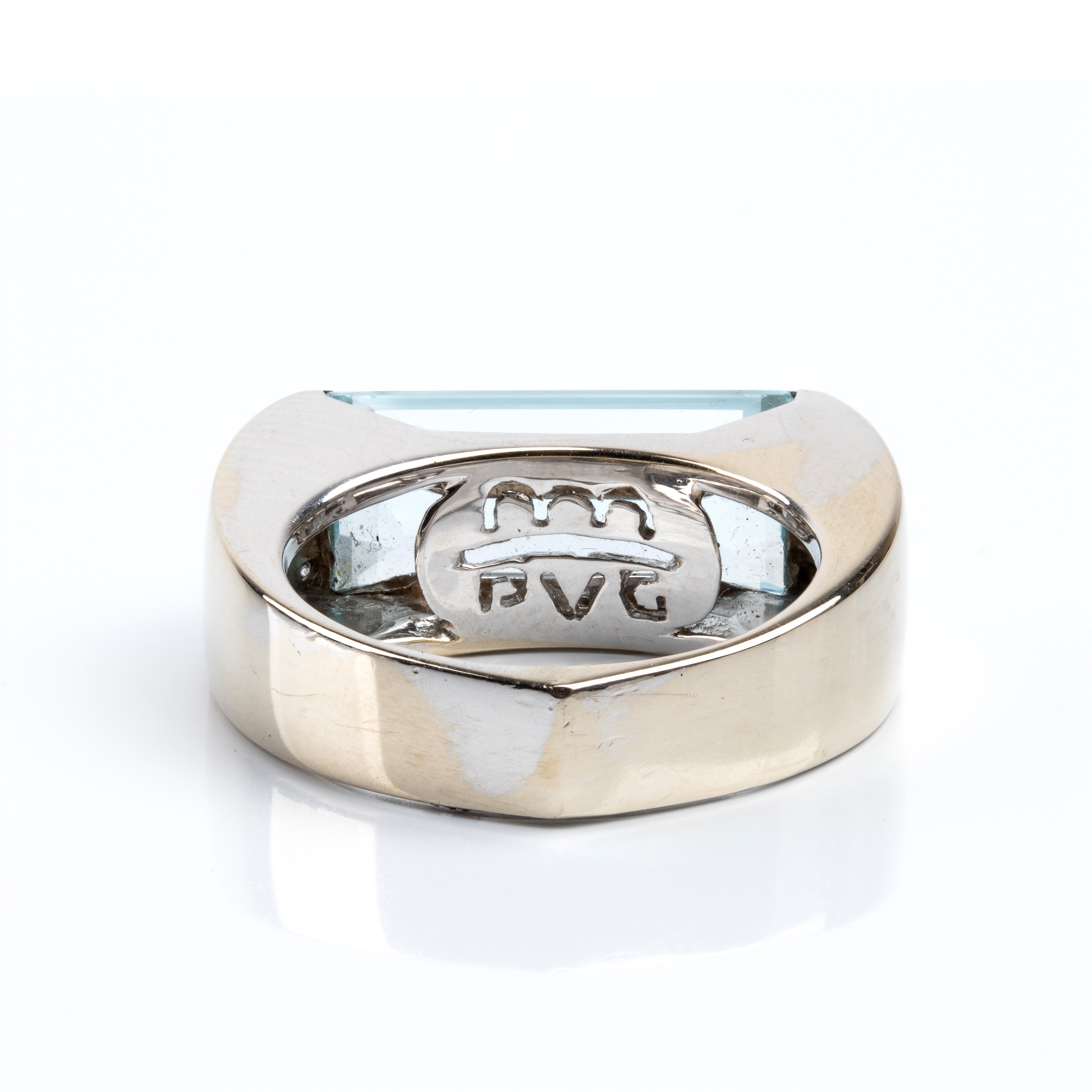 Pontevecchio - Anello in oro bianco 18k con acquamarina e diamanti
