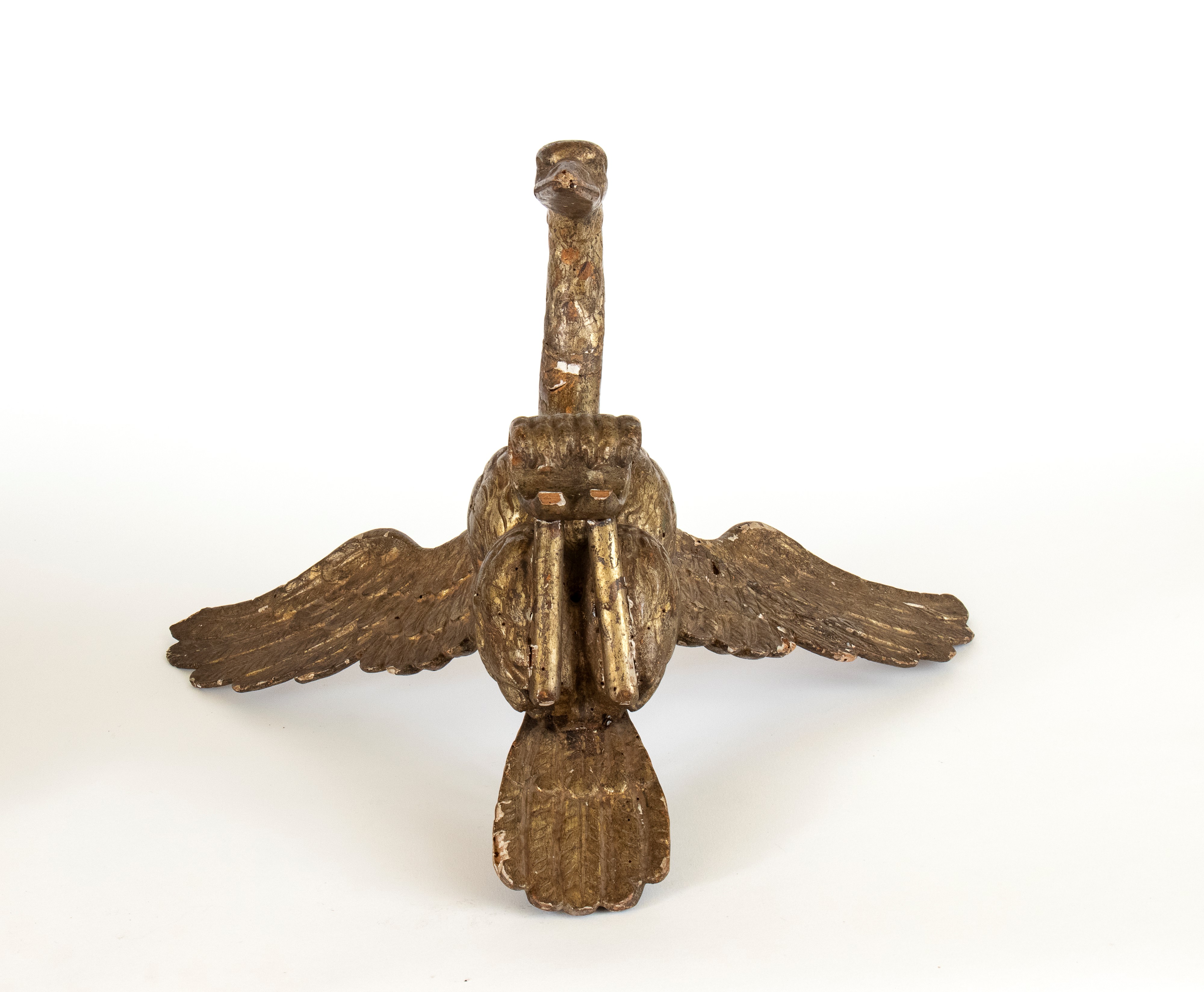 Scultura in legno dorato a forma di cigno, Francia, XIX secolo