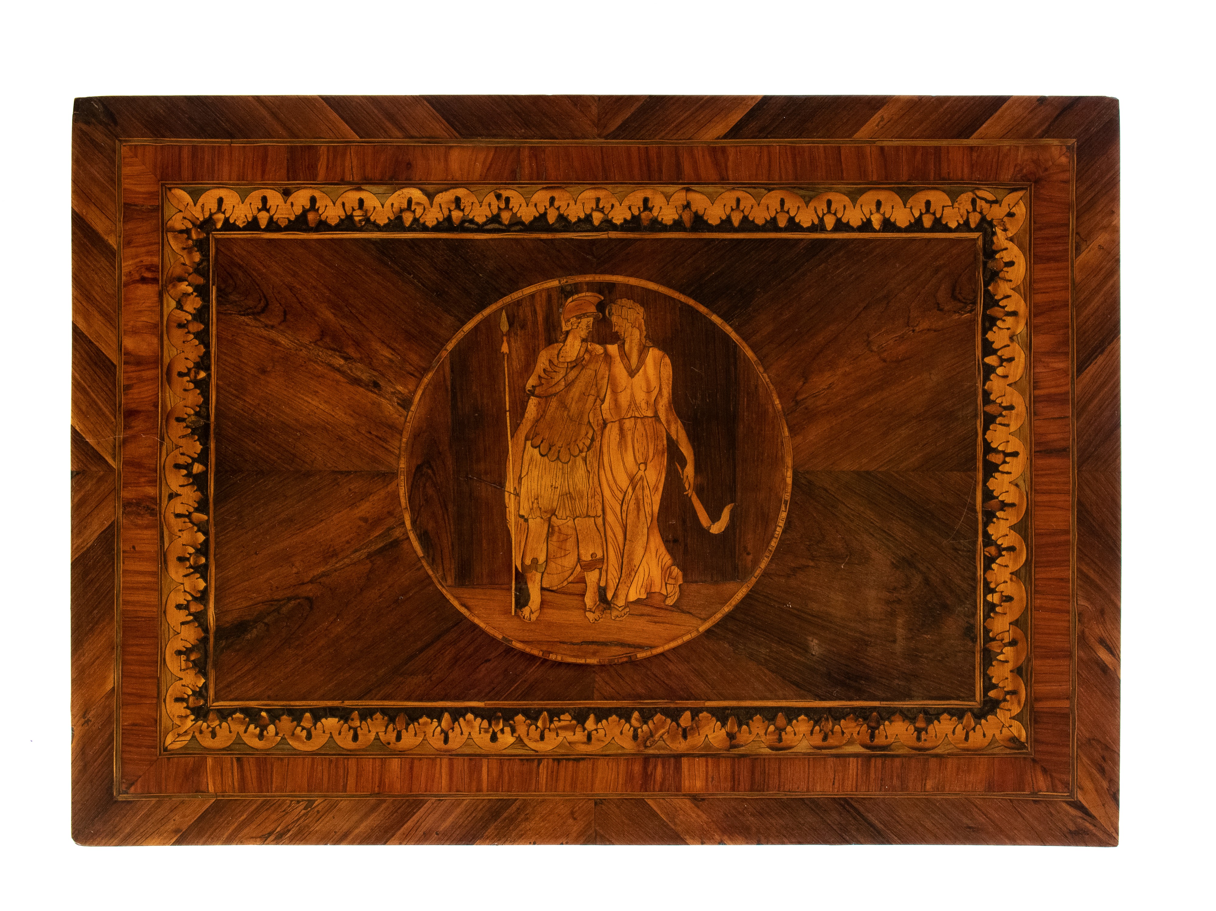 Comodino neoclassico intarsiato, XVIII secolo, Italia settentrionale