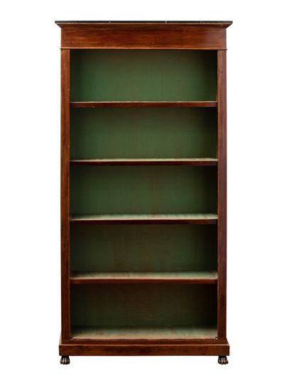 Libreria a giorno in mogano, stile Impero, XIX secolo
