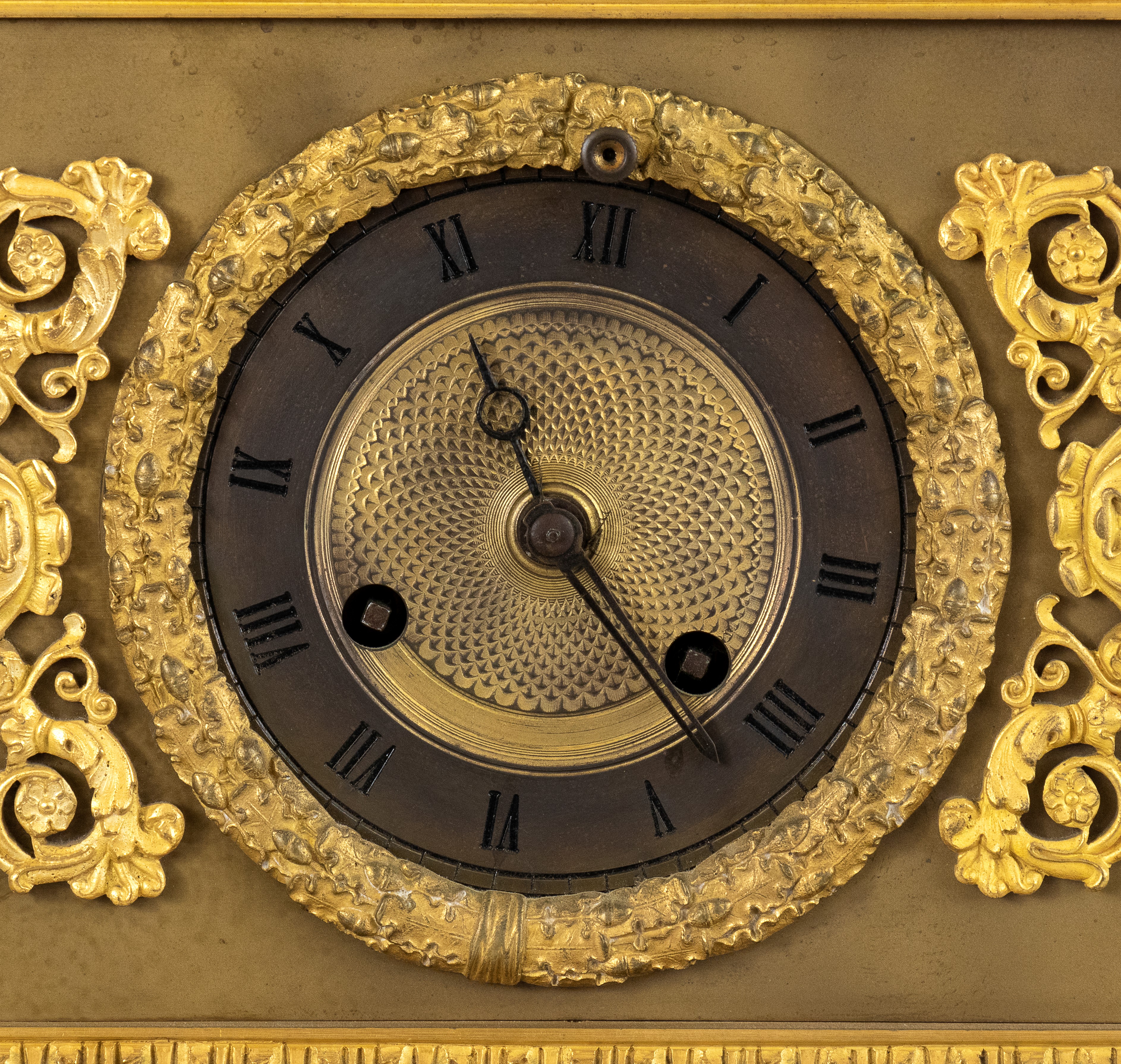 Orologio da camino in bronzo dorato, Francia, XIX secolo