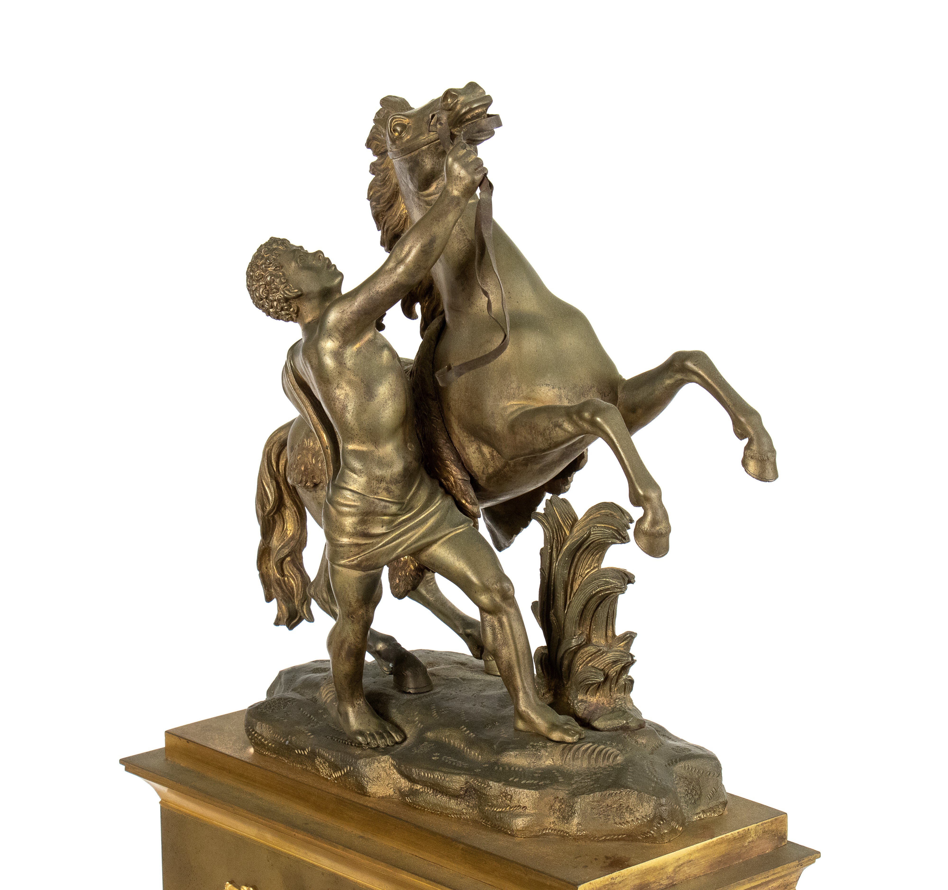 Orologio da camino in bronzo dorato, Francia, XIX secolo