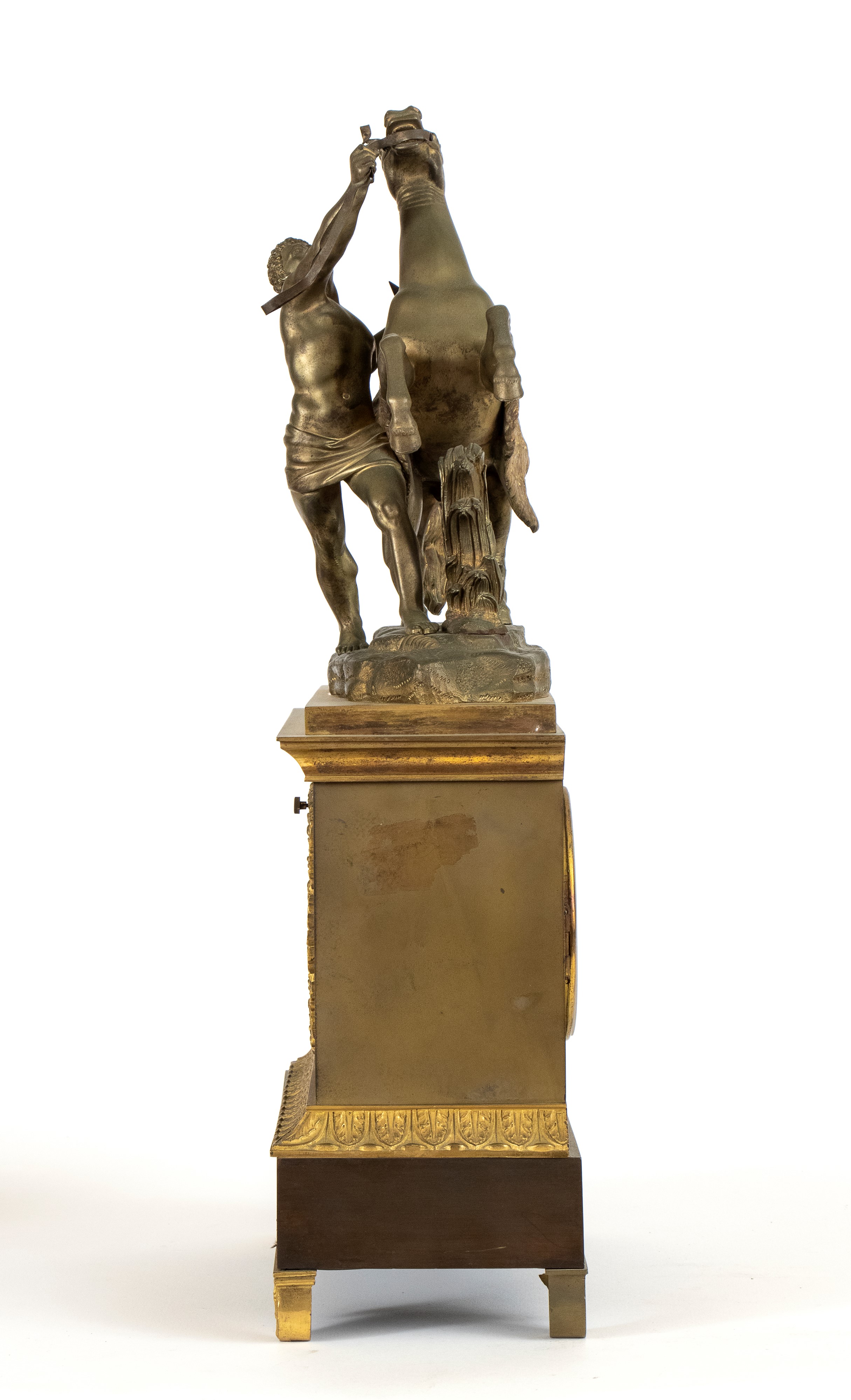 Orologio da camino in bronzo dorato, Francia, XIX secolo