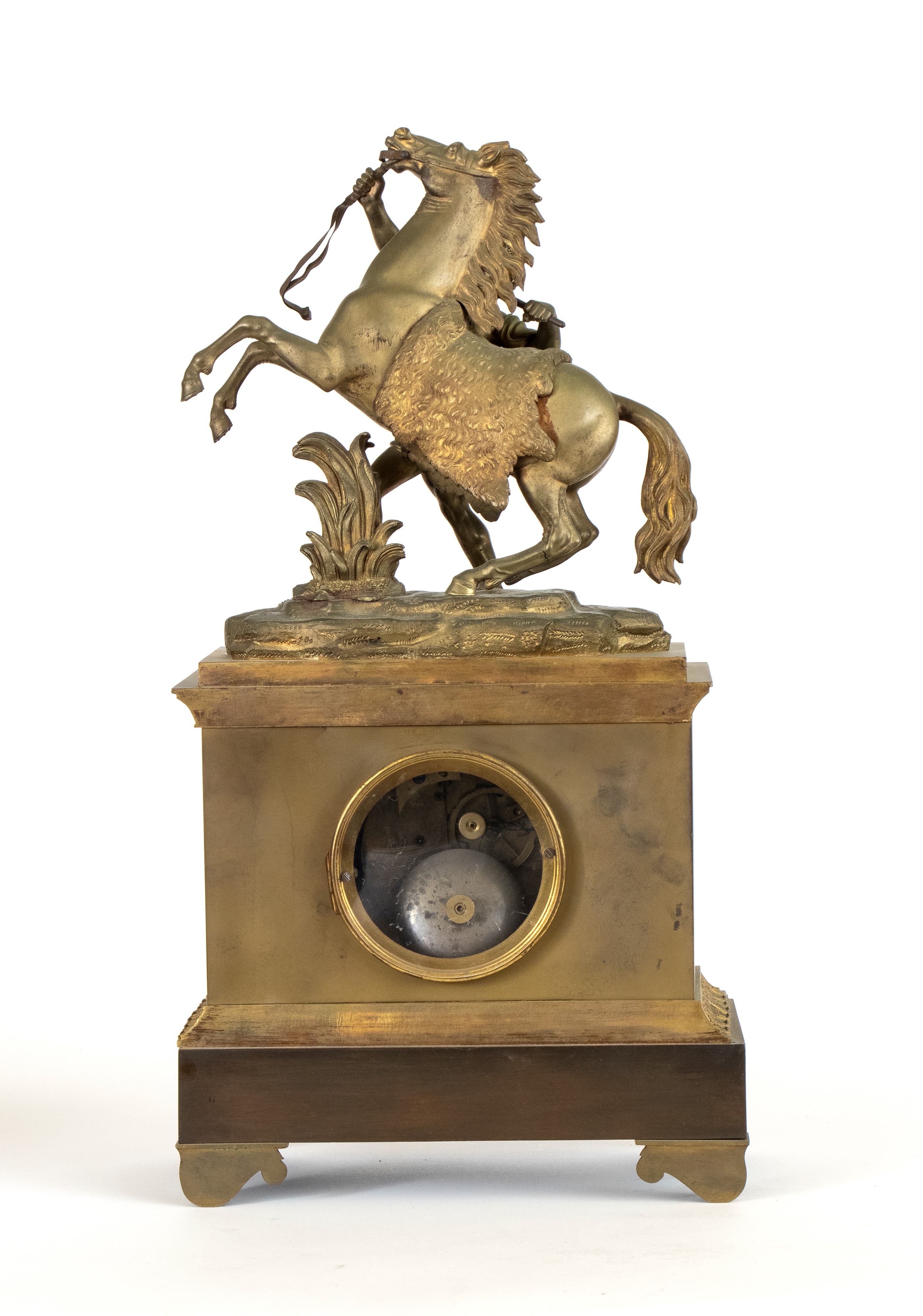 Orologio da camino in bronzo dorato, Francia, XIX secolo