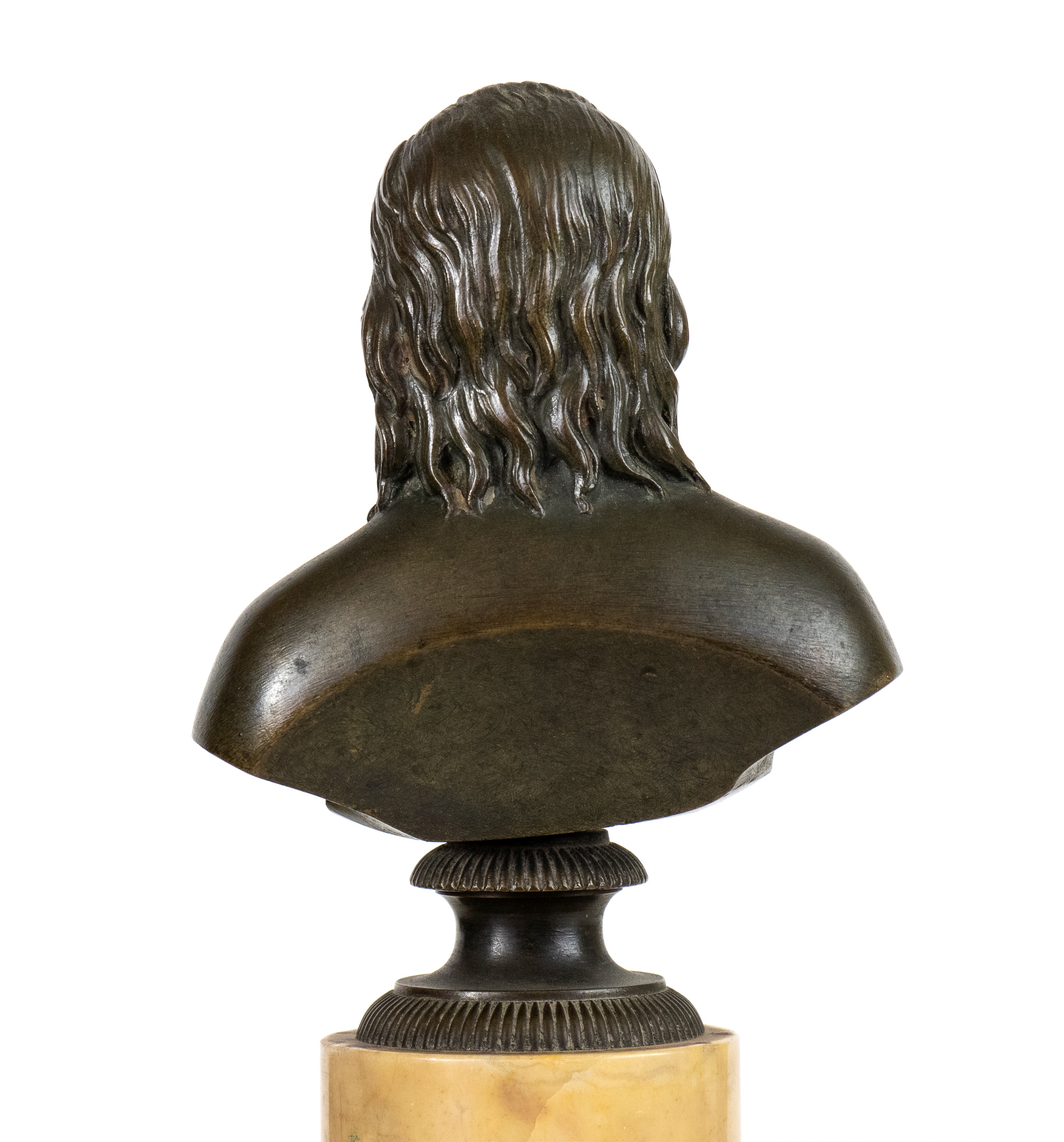 Bustro in bronzo raffigurante Benjamin Franklin e George Washington, Francia, XIX secolo