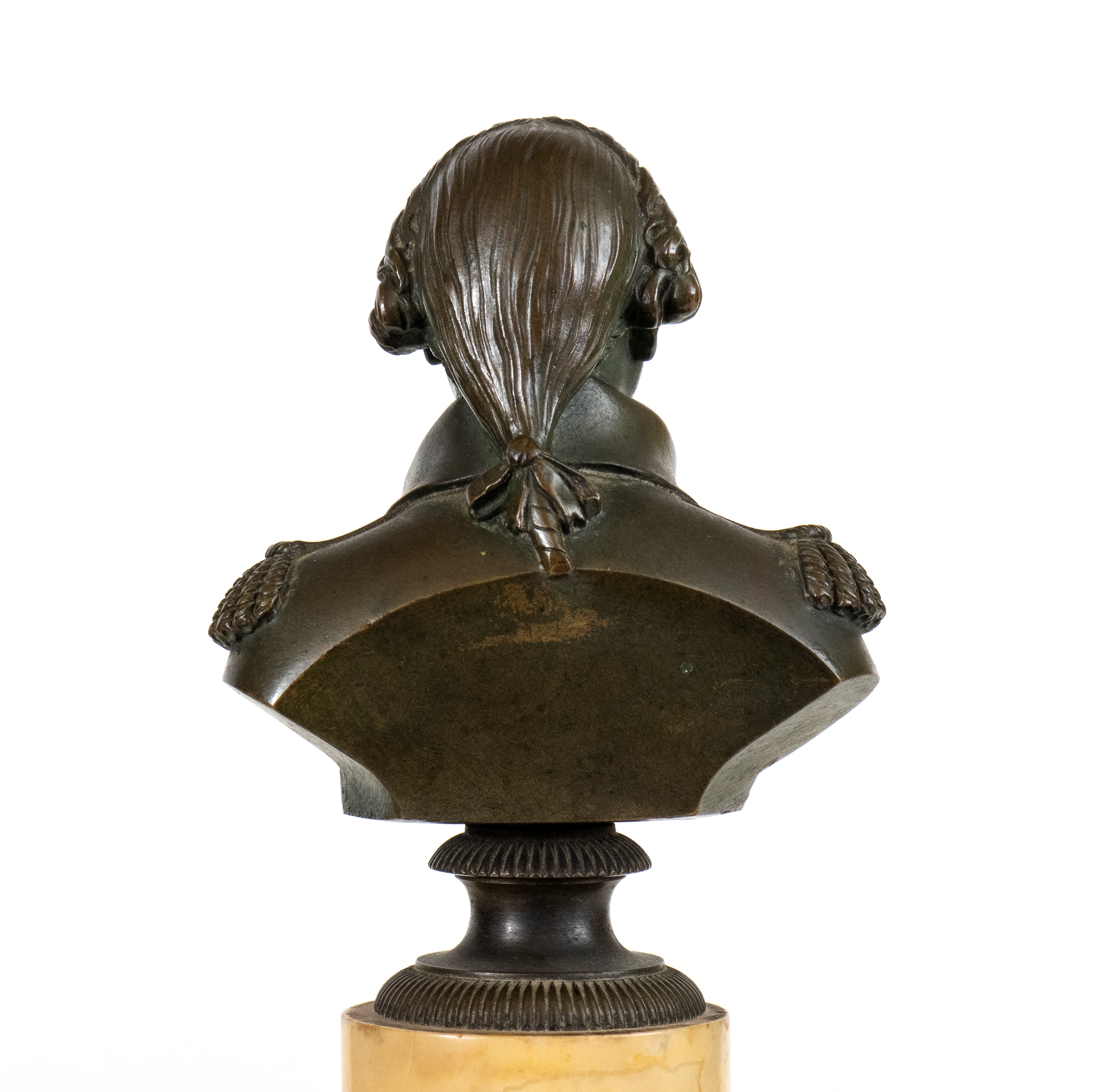 Bustro in bronzo raffigurante Benjamin Franklin e George Washington, Francia, XIX secolo