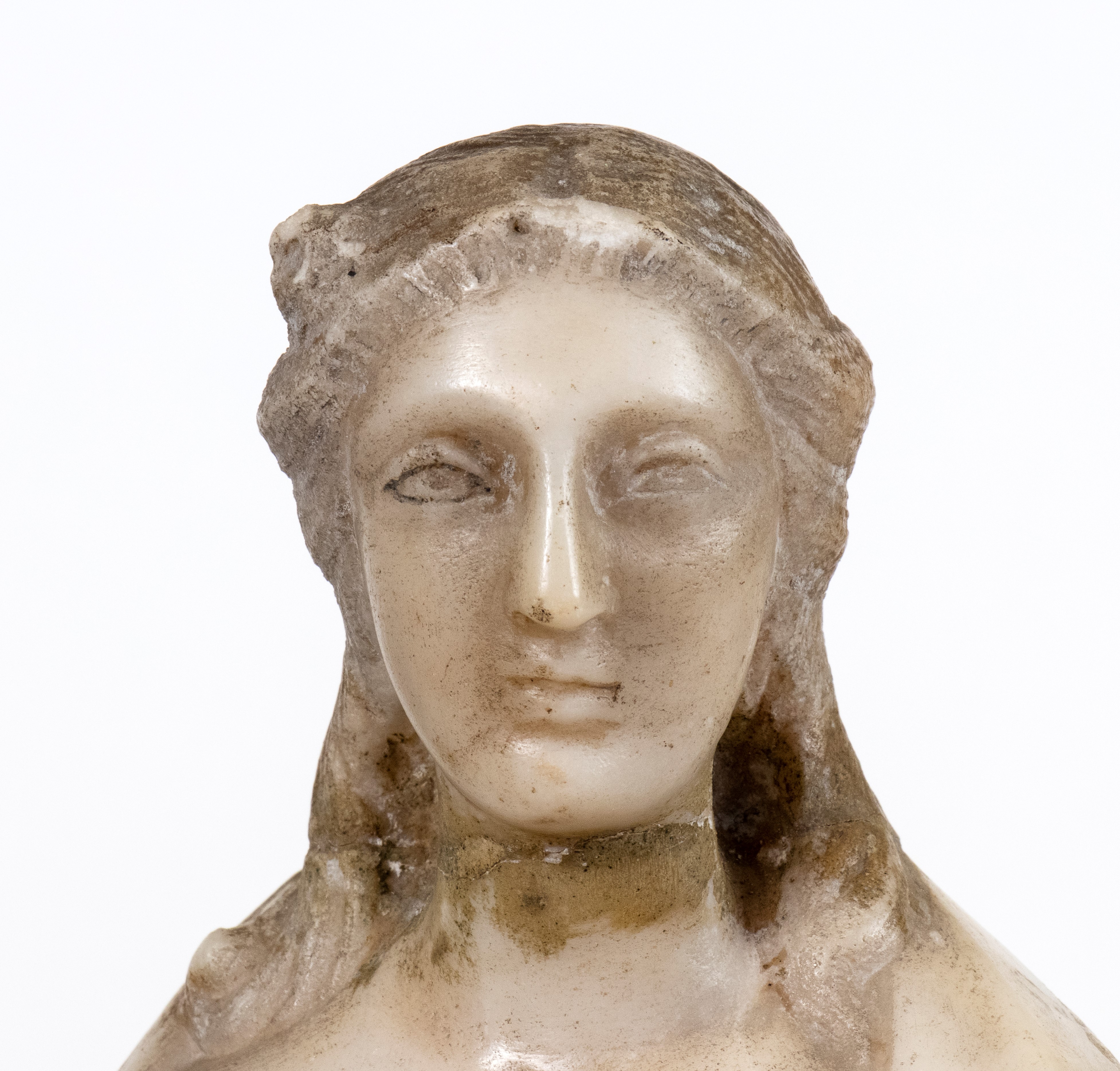 Busto femminile in marmo bianco, Italia centrale, XIX secolo