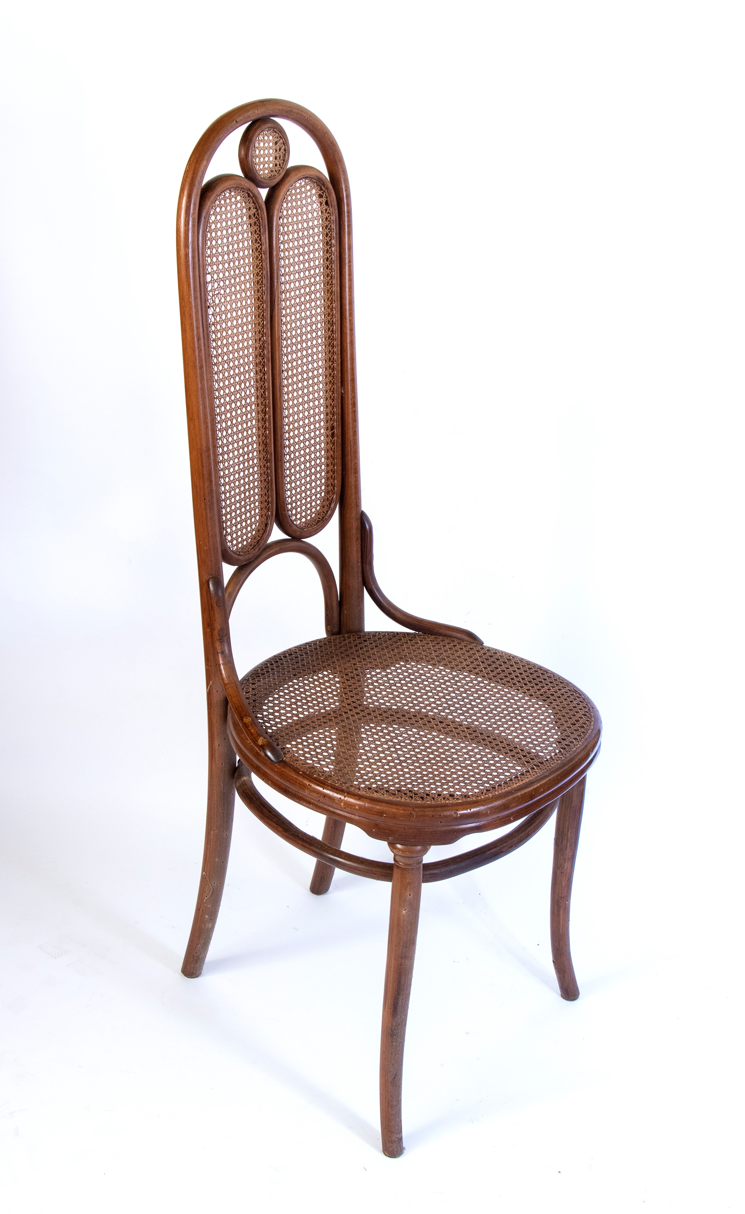Michael Thonet - Gruppo di sei sedie in legno curvato con seduta in paglia intrecciata