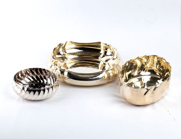Three italian silver baskets
