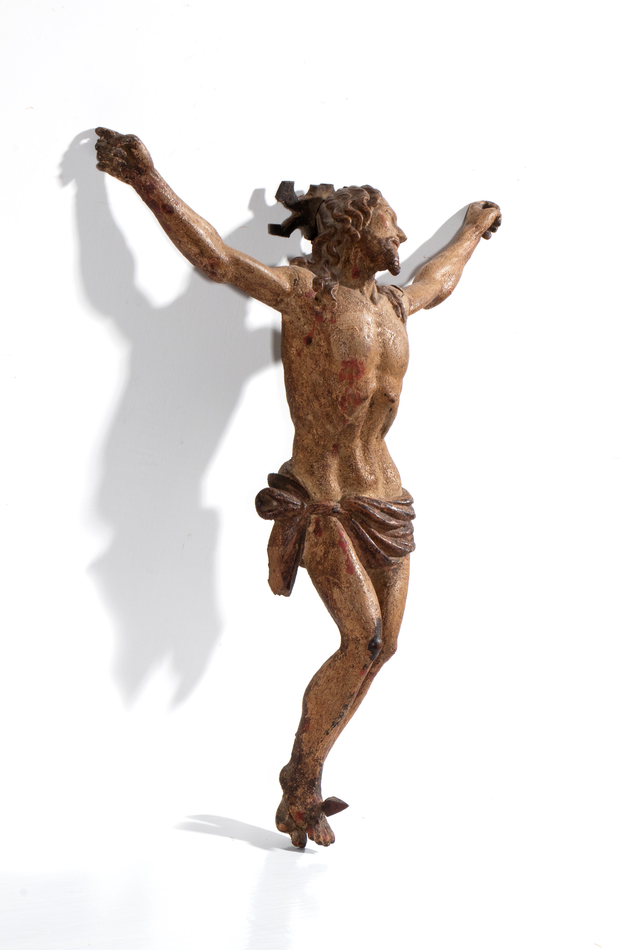 Cristo crocifisso, legno scolpito e dipinto, Italia centrale, XVII secolo