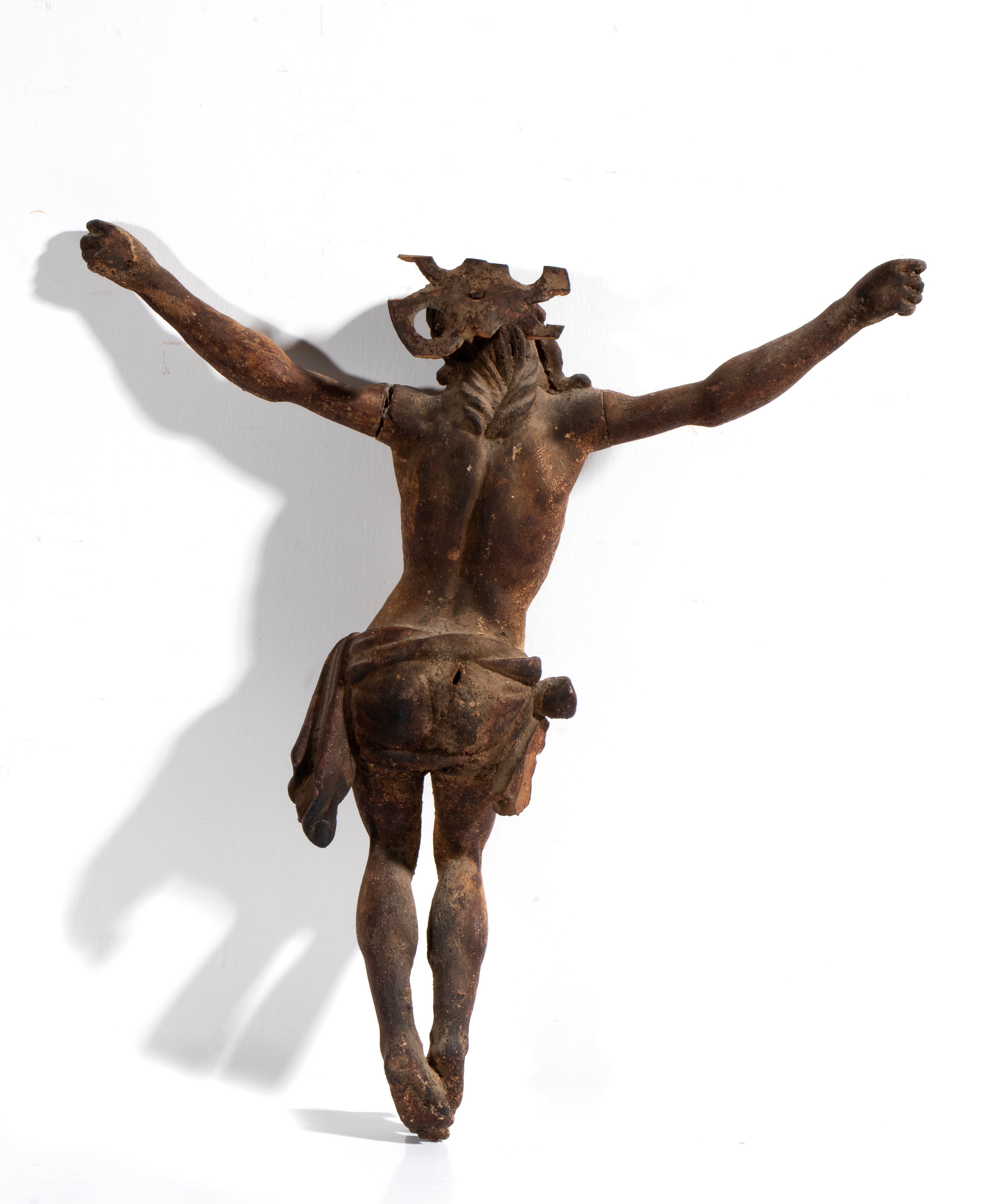 Cristo crocifisso, legno scolpito e dipinto, Italia centrale, XVII secolo