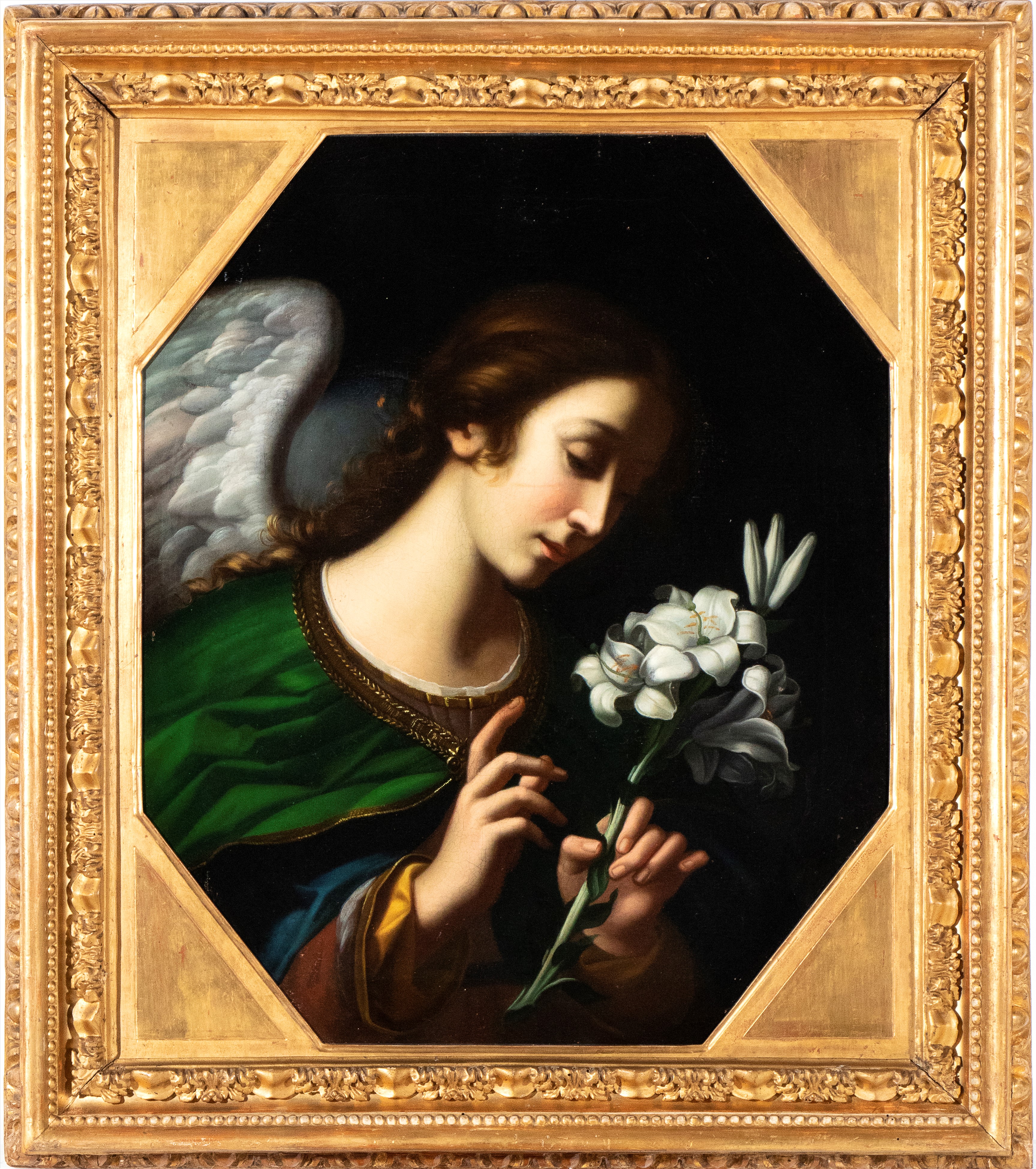Carlo Dolci - Angelo annunziante, olio su tela ottagonale