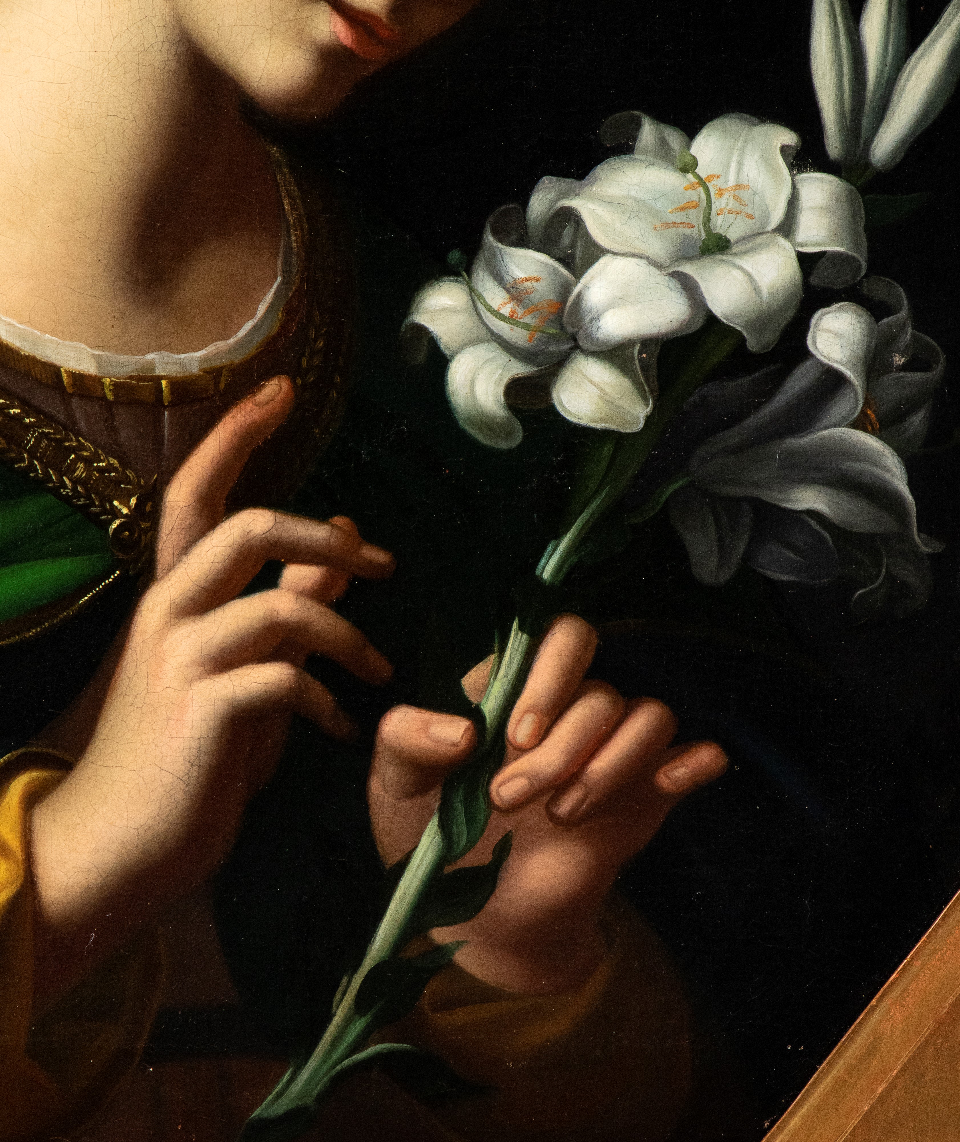 Carlo Dolci - Angelo annunziante, olio su tela ottagonale