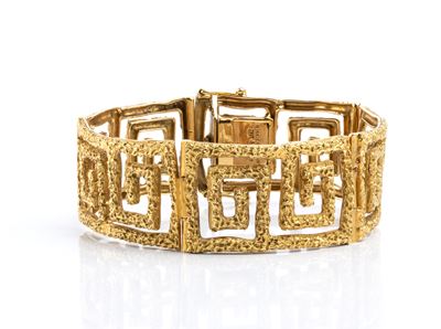 Bracciale in oro giallo 18k a spirali intrecciate, anni ’60