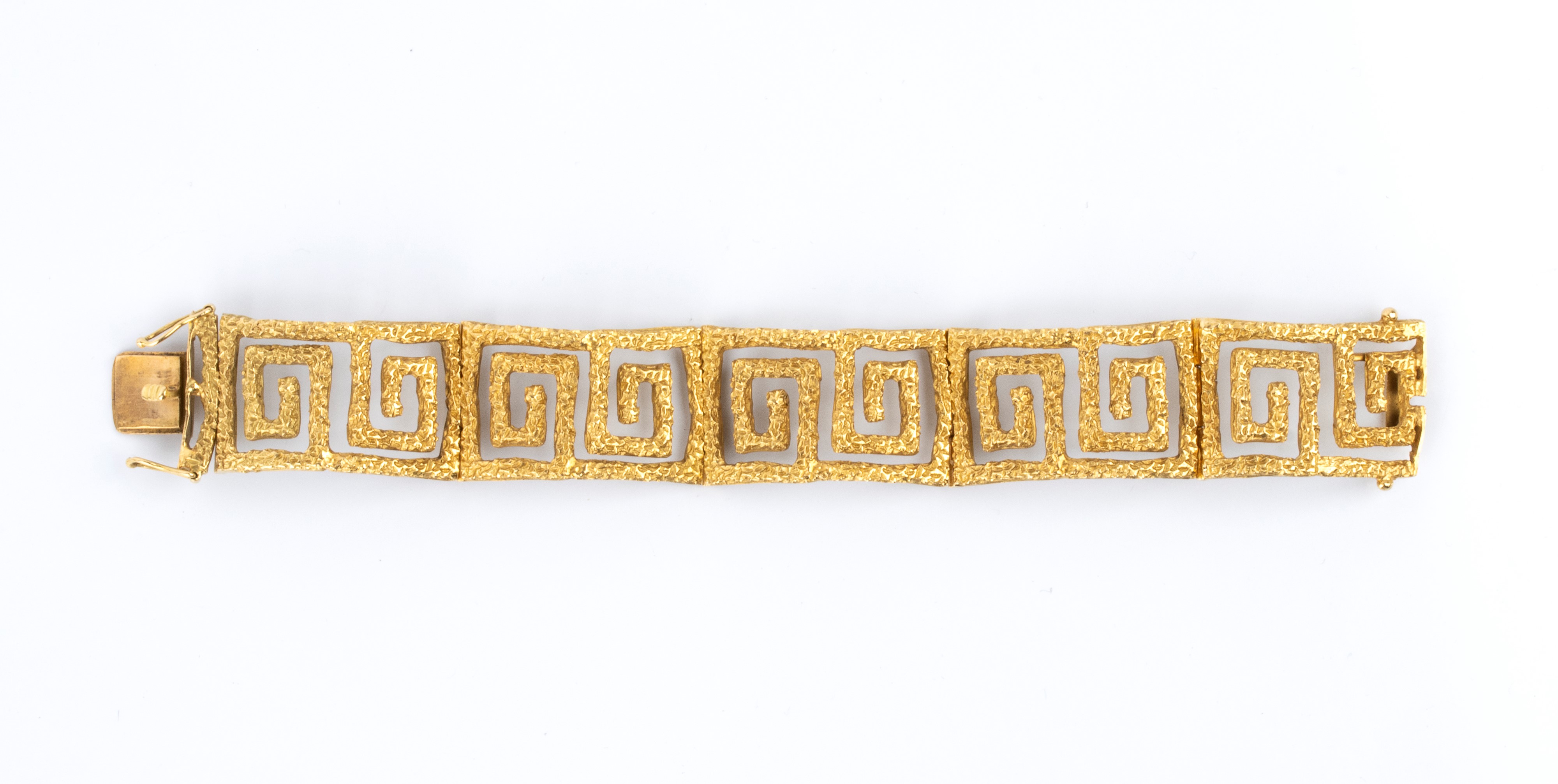Bracciale in oro giallo 18k a spirali intrecciate, anni ’60