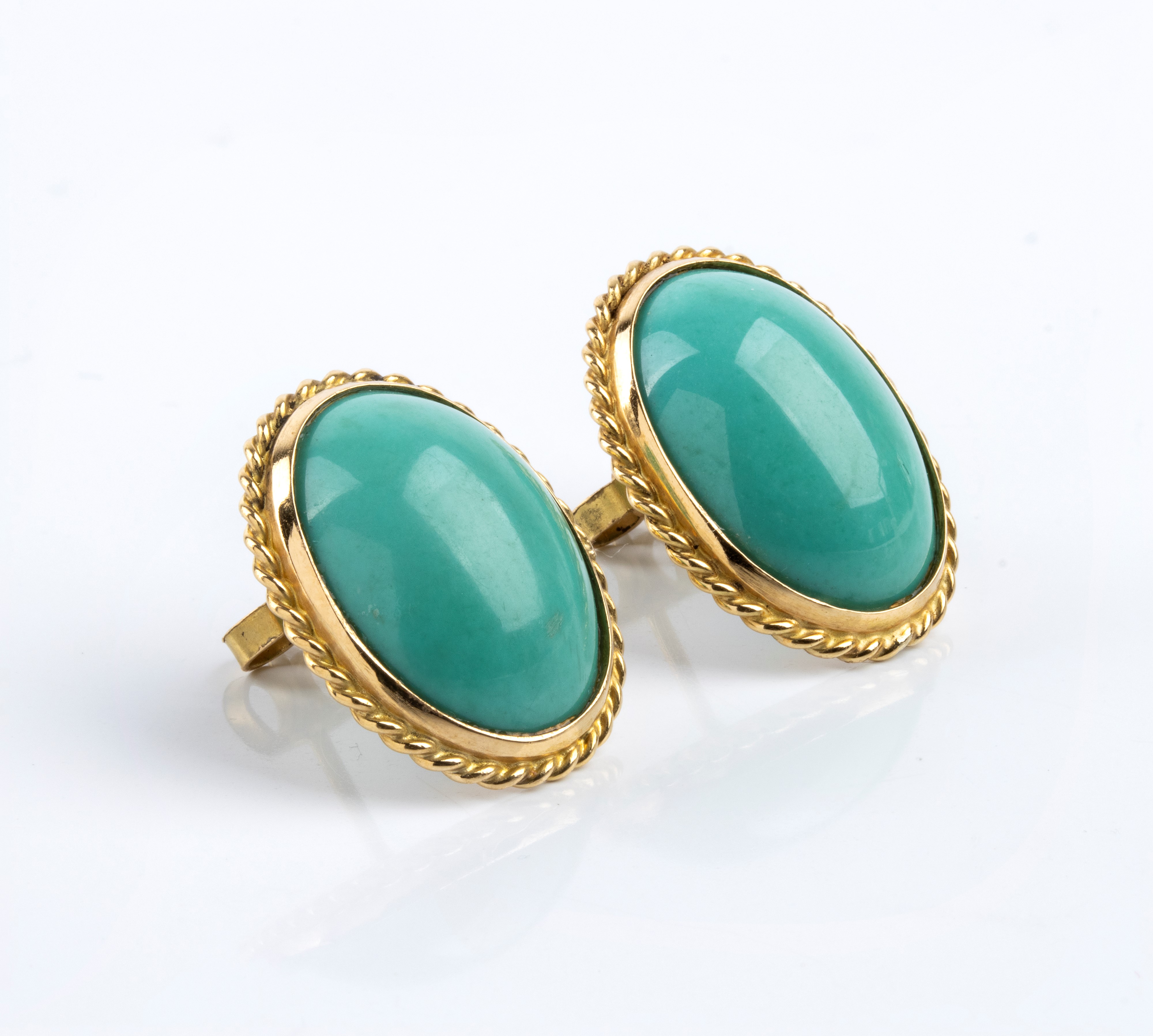 Parure in oro giallo 18k e turchesi (anni '80), Orecchini, anello e collana
