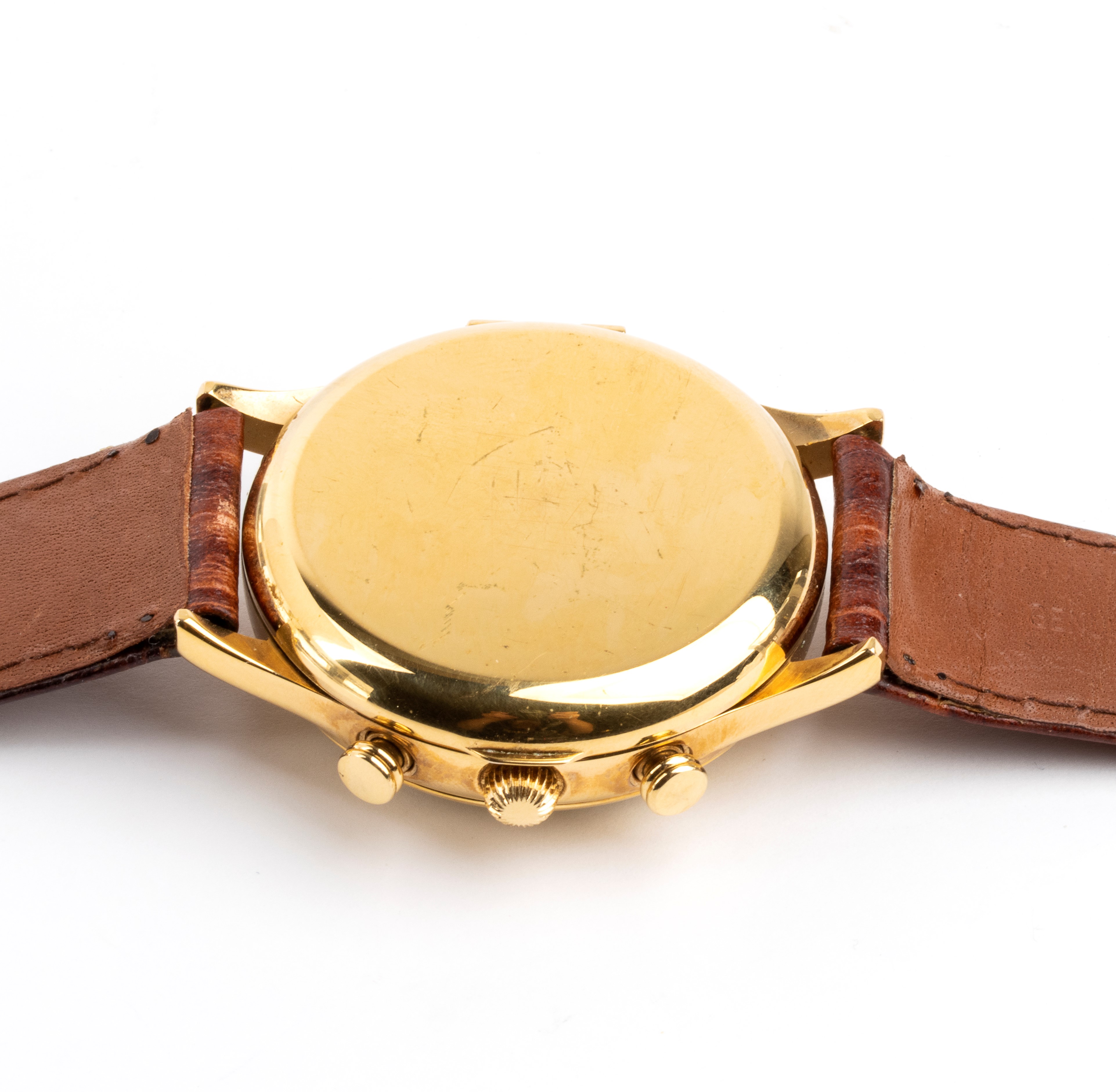 Lisandre - Orologio da polso cronografo con movimento manuale e cassa in metallo dorato