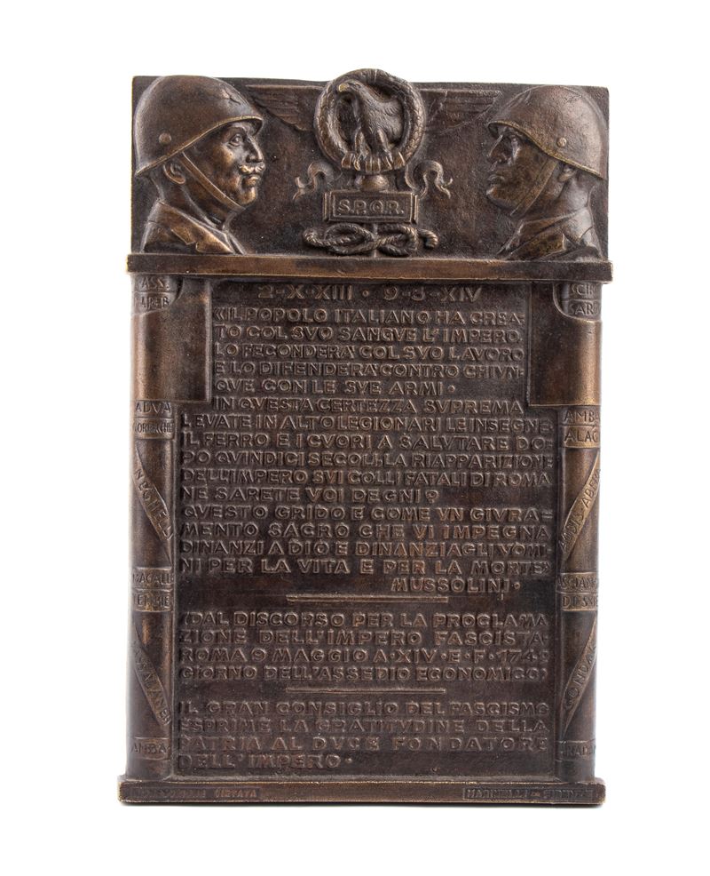 Mussoliniana, Ventennio, Piastra Dell'impero